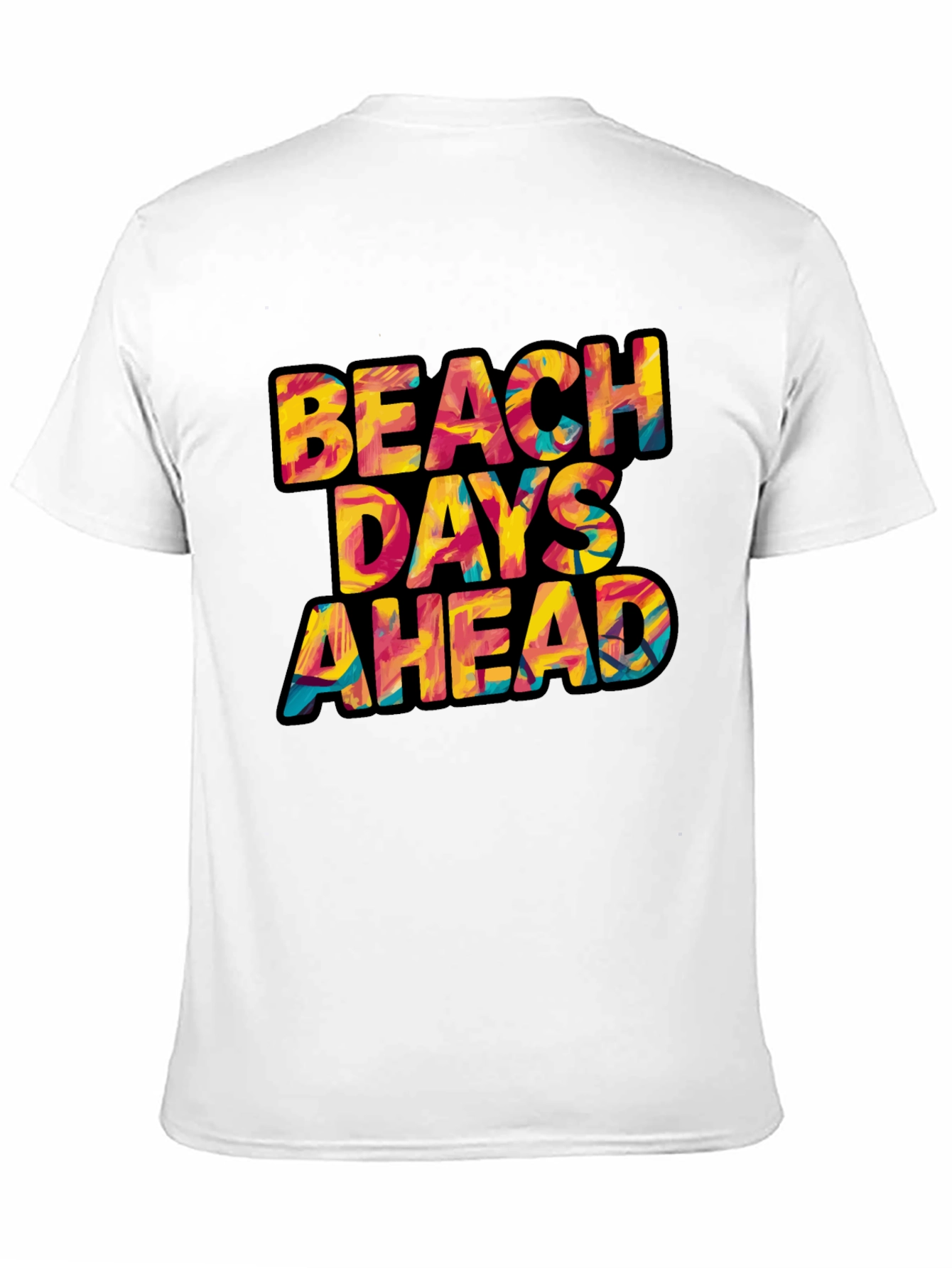 Beach Days Ahead Graphic Tee - Black Cotton T-Shirt