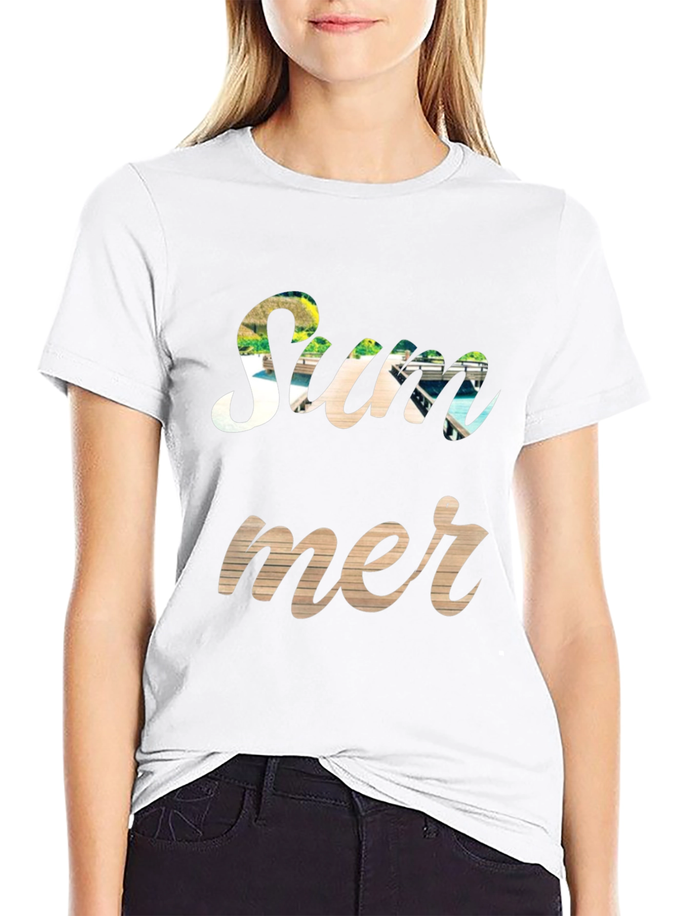 Summer Graphic Print Crewneck T-Shirt