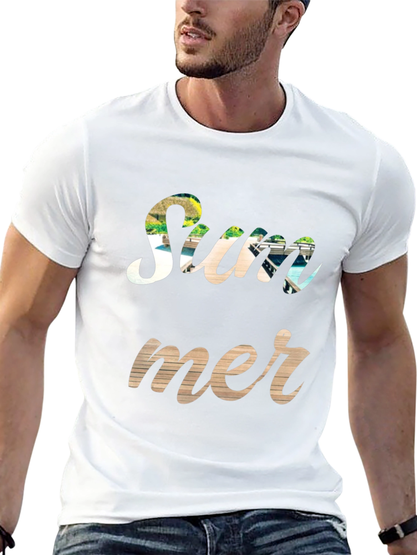 Summer Graphic Print Crewneck T-Shirt