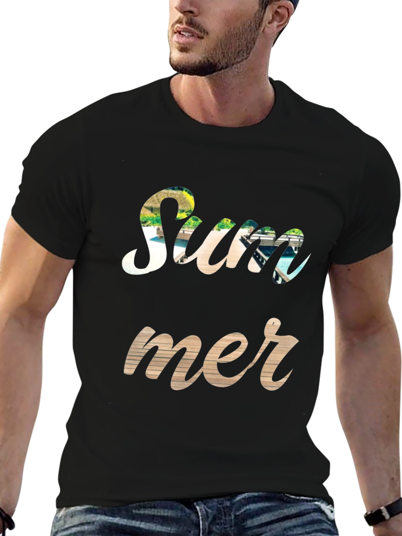 Summer Graphic Print Crewneck T-Shirt