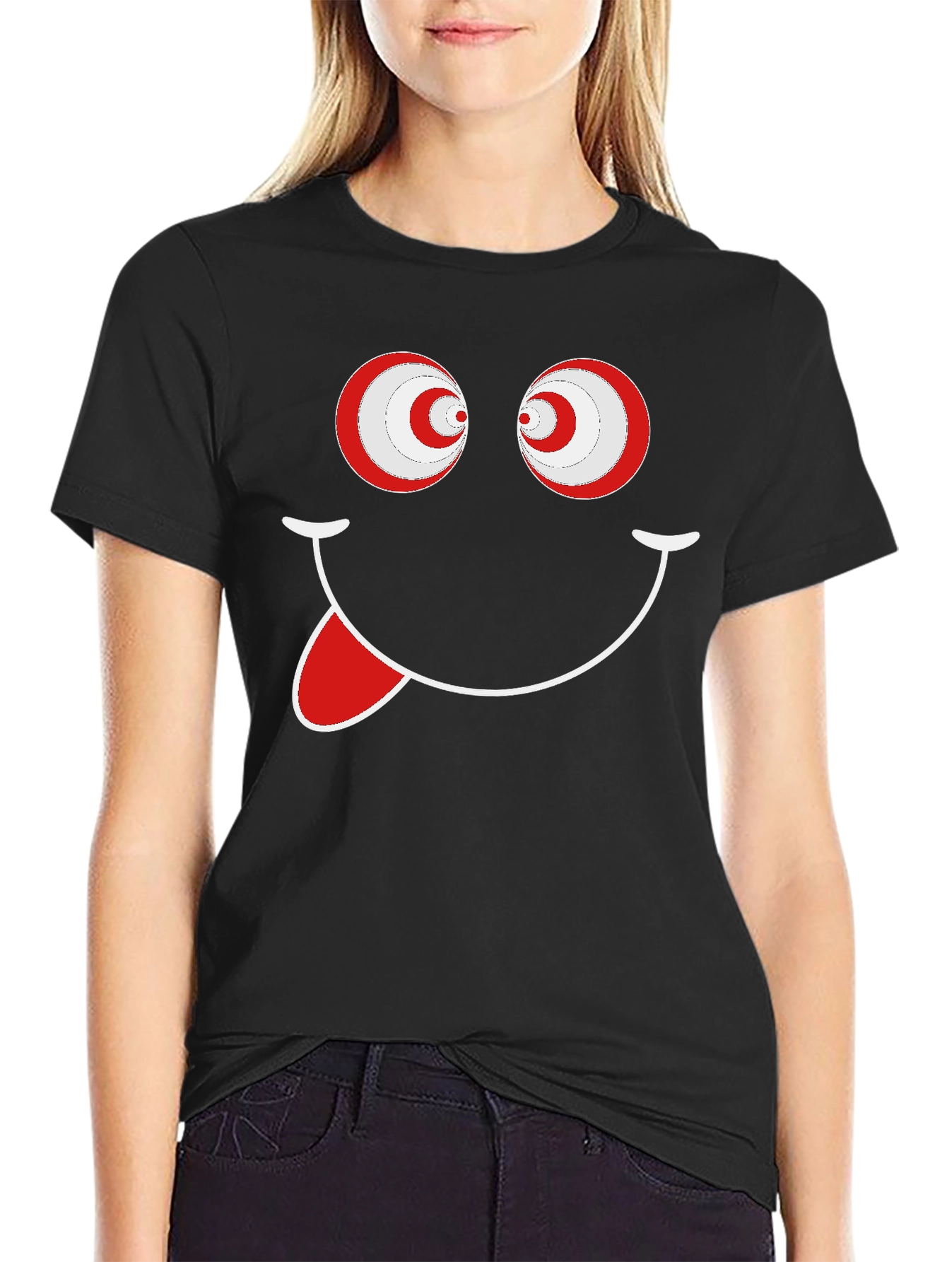 Crazy Eyes Smiley Face T-Shirt