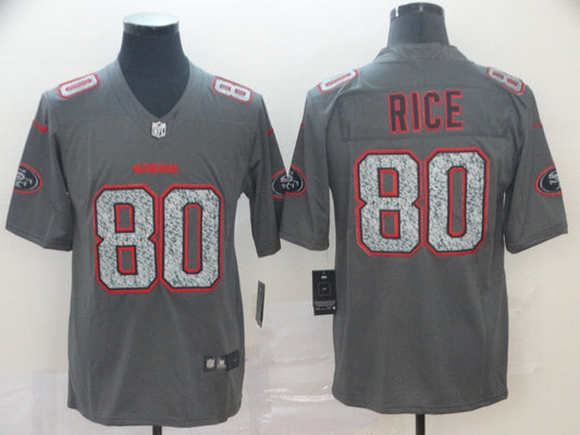 Men's San Francisco 49ers Jerry Rice #80 Gray Game Player Jerseys