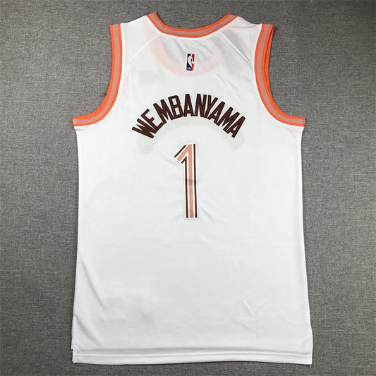 Men's San Antonio Spurs Victor Wembanyama #1 White 2023/24 Swingman Jerseys - City Edition