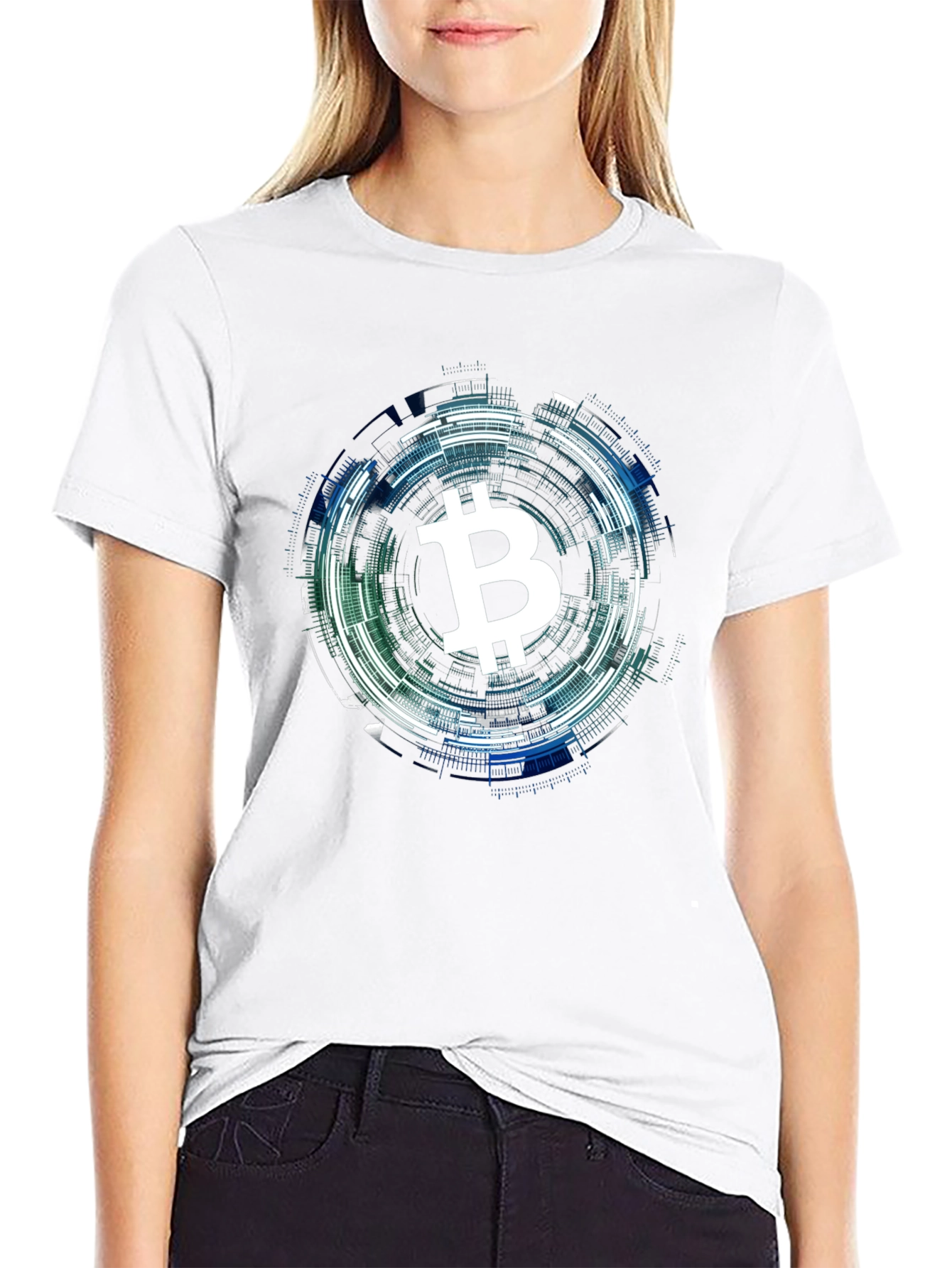 Bitcoin Tech Circle Black T-Shirt
