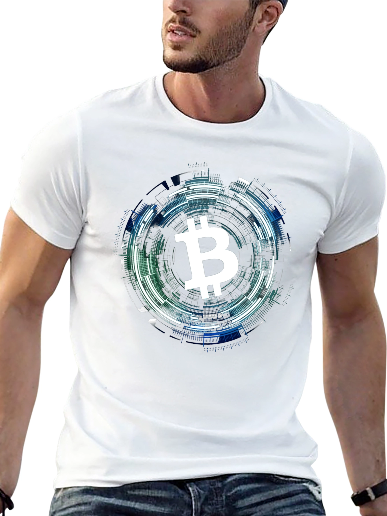 Bitcoin Tech Circle Black T-Shirt