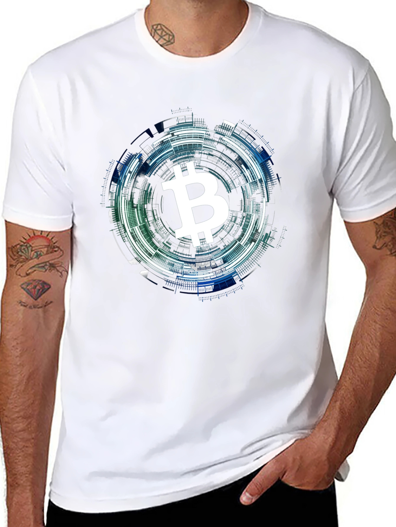 Bitcoin Tech Circle Black T-Shirt