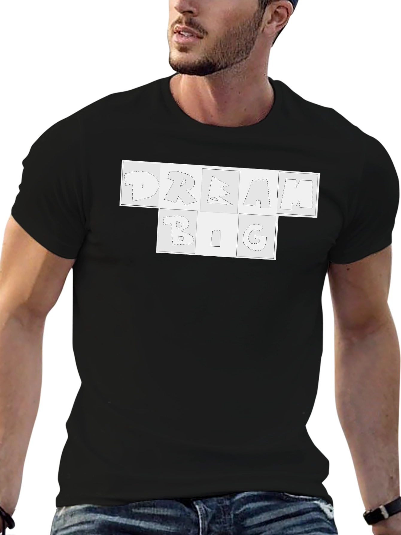 Dream Big Graphic Tee - Black Cotton Blend
