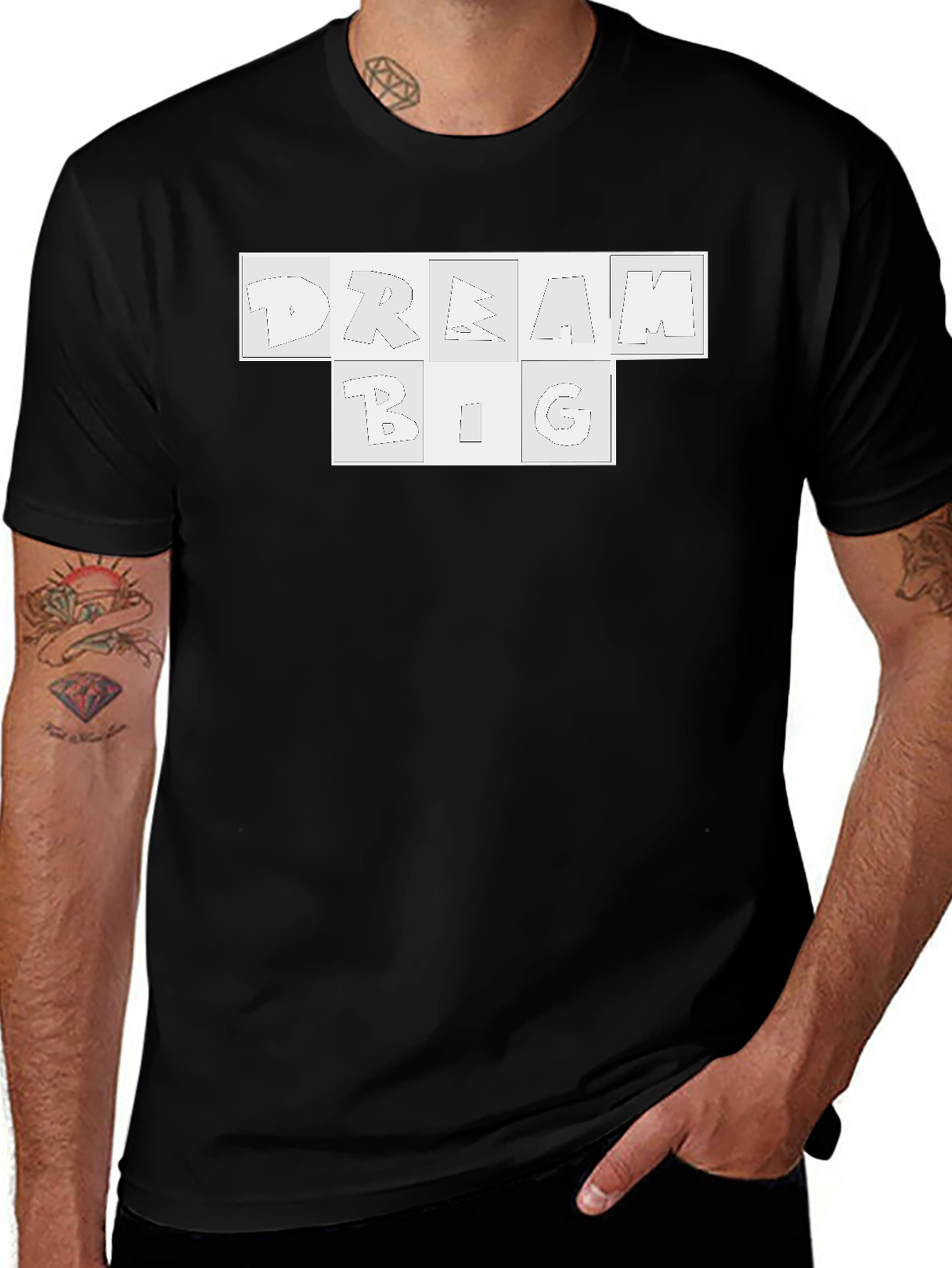 Dream Big Graphic Tee - Black Cotton Blend