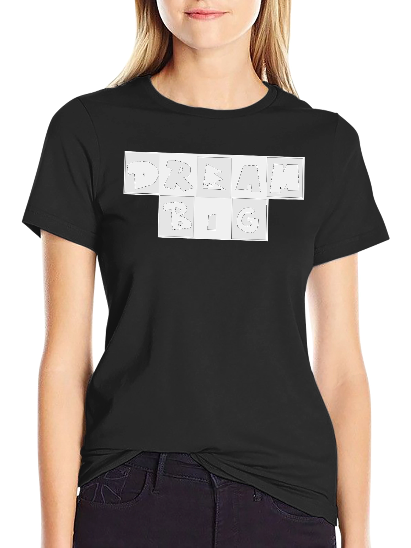 Dream Big Graphic Tee - Black Cotton Blend