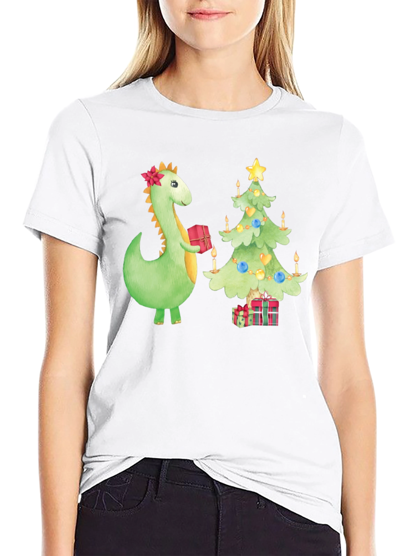 Festive Dino Christmas T-Shirt