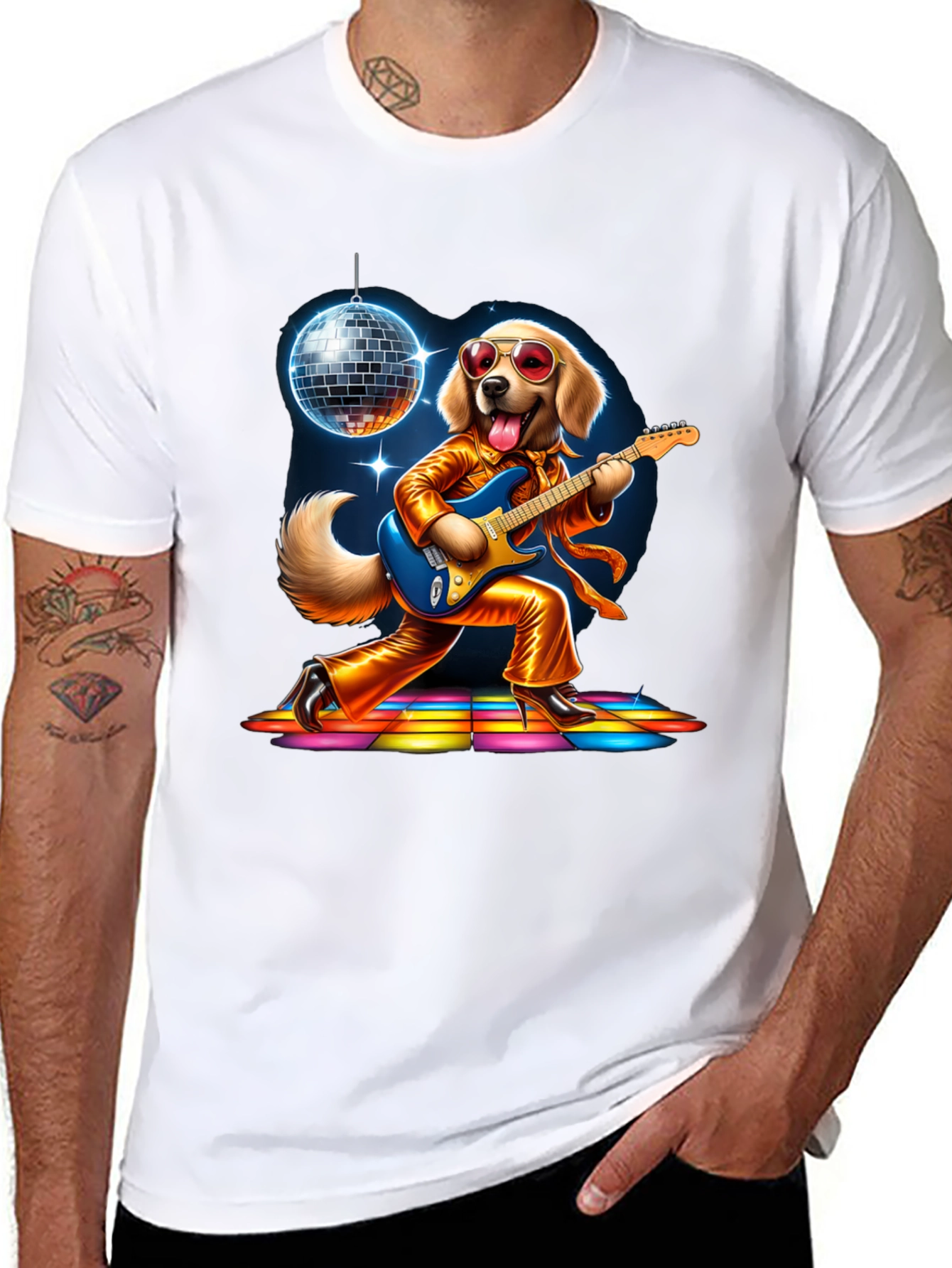 Retro Disco Dog T-Shirt