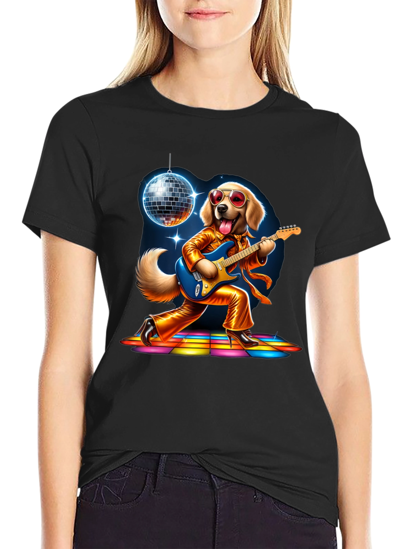 Retro Disco Dog T-Shirt