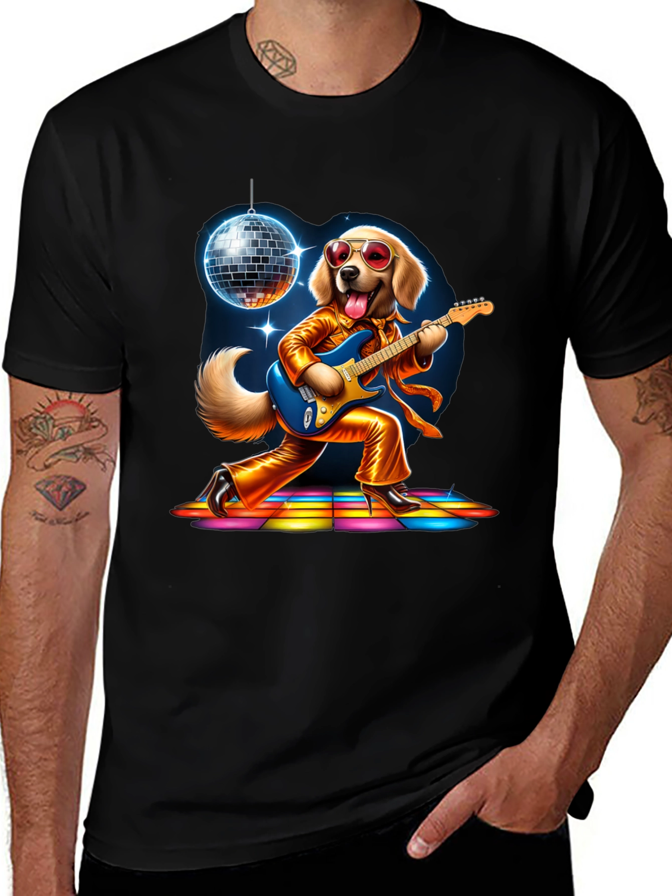 Retro Disco Dog T-Shirt