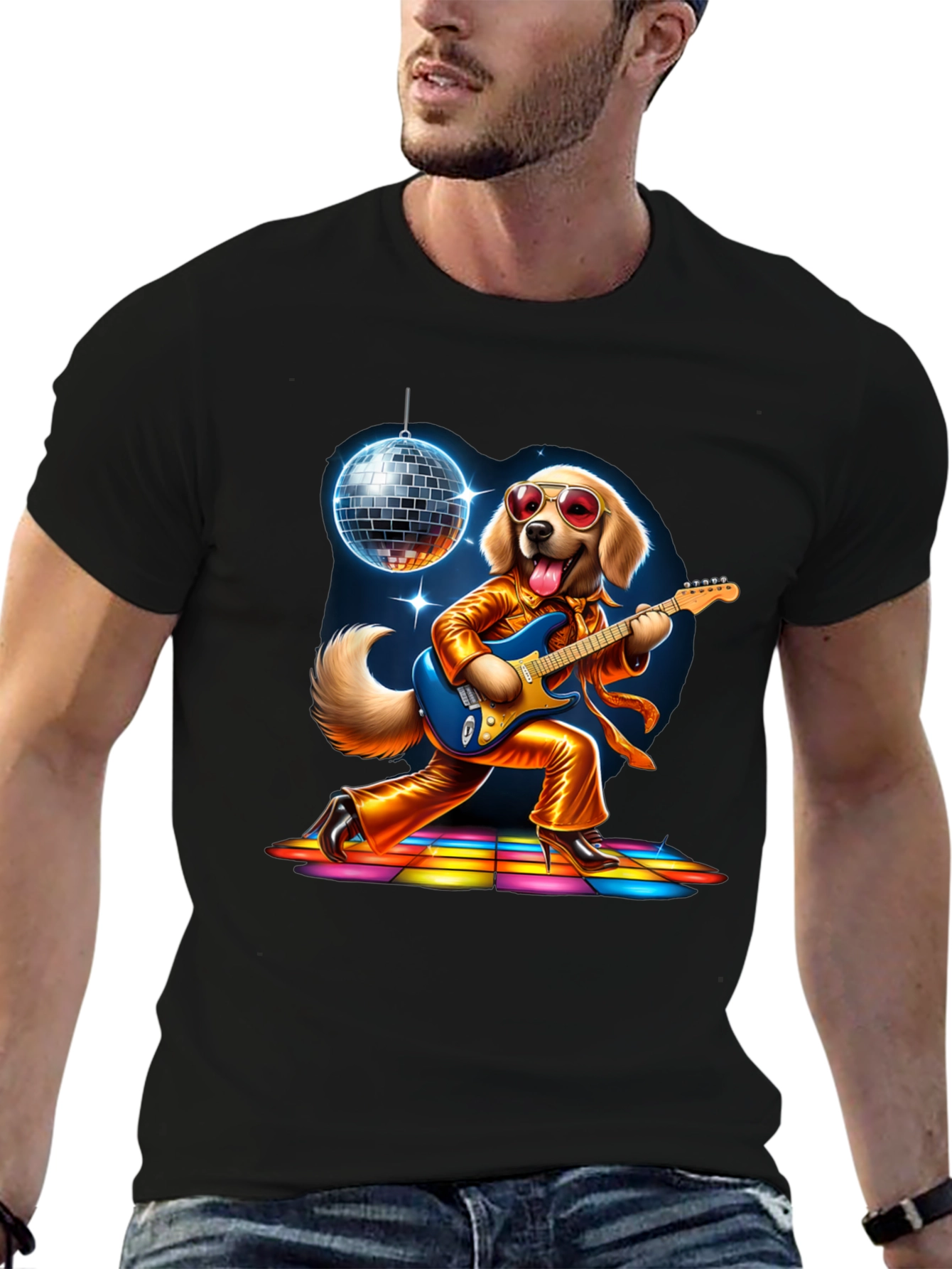 Retro Disco Dog T-Shirt