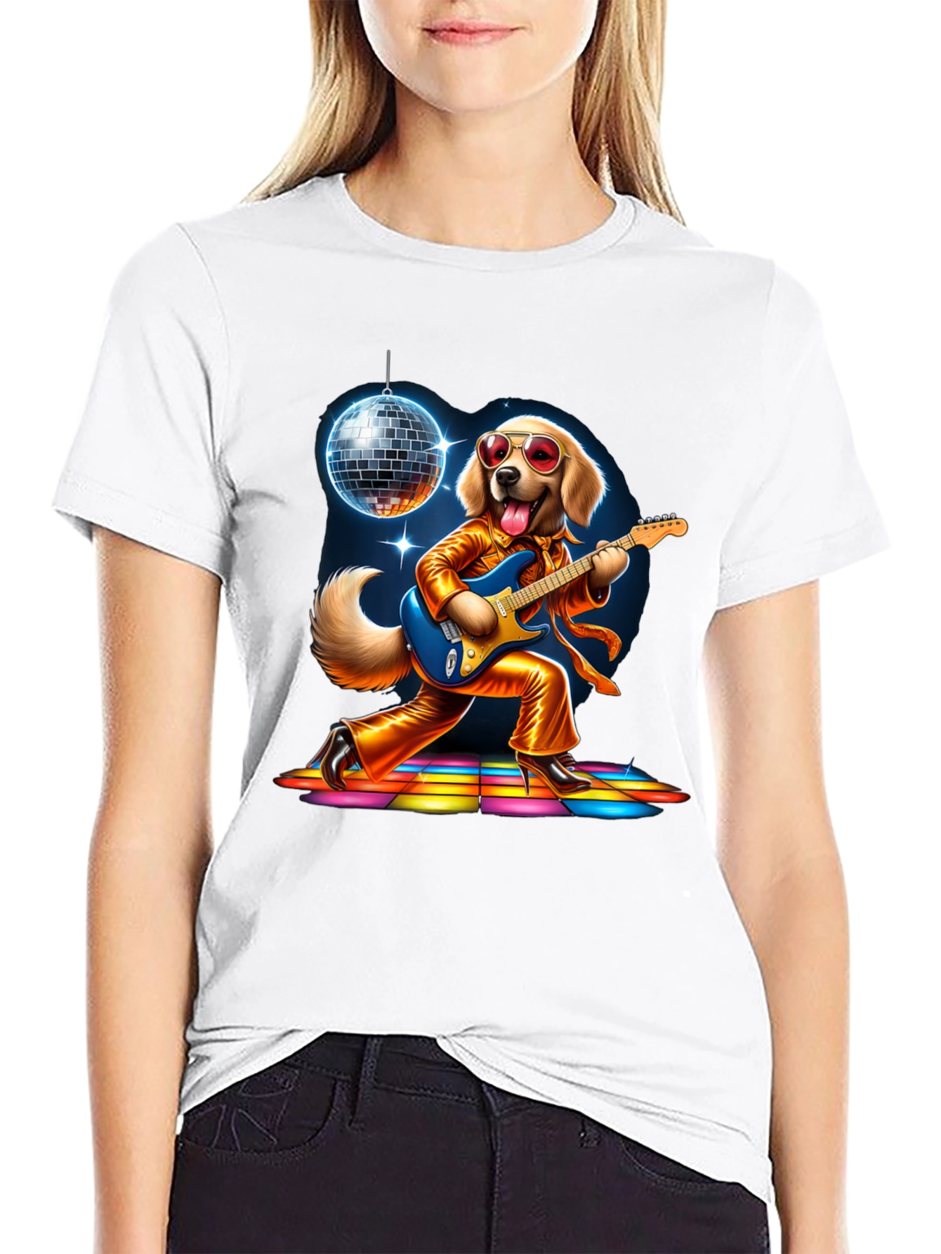 Retro Disco Dog T-Shirt