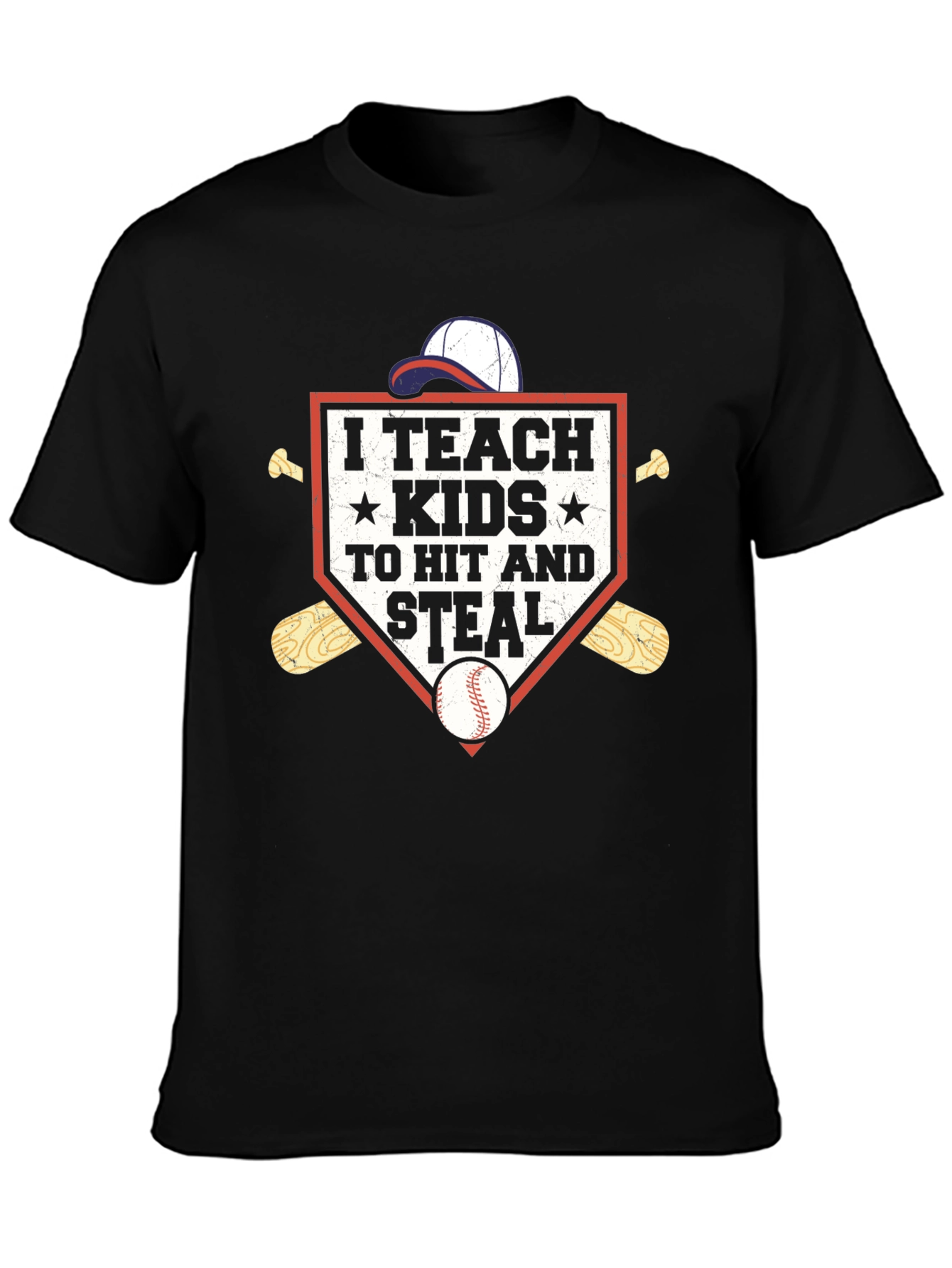 I Teach Kids To Hit and Steal Baseball T-Shirt
