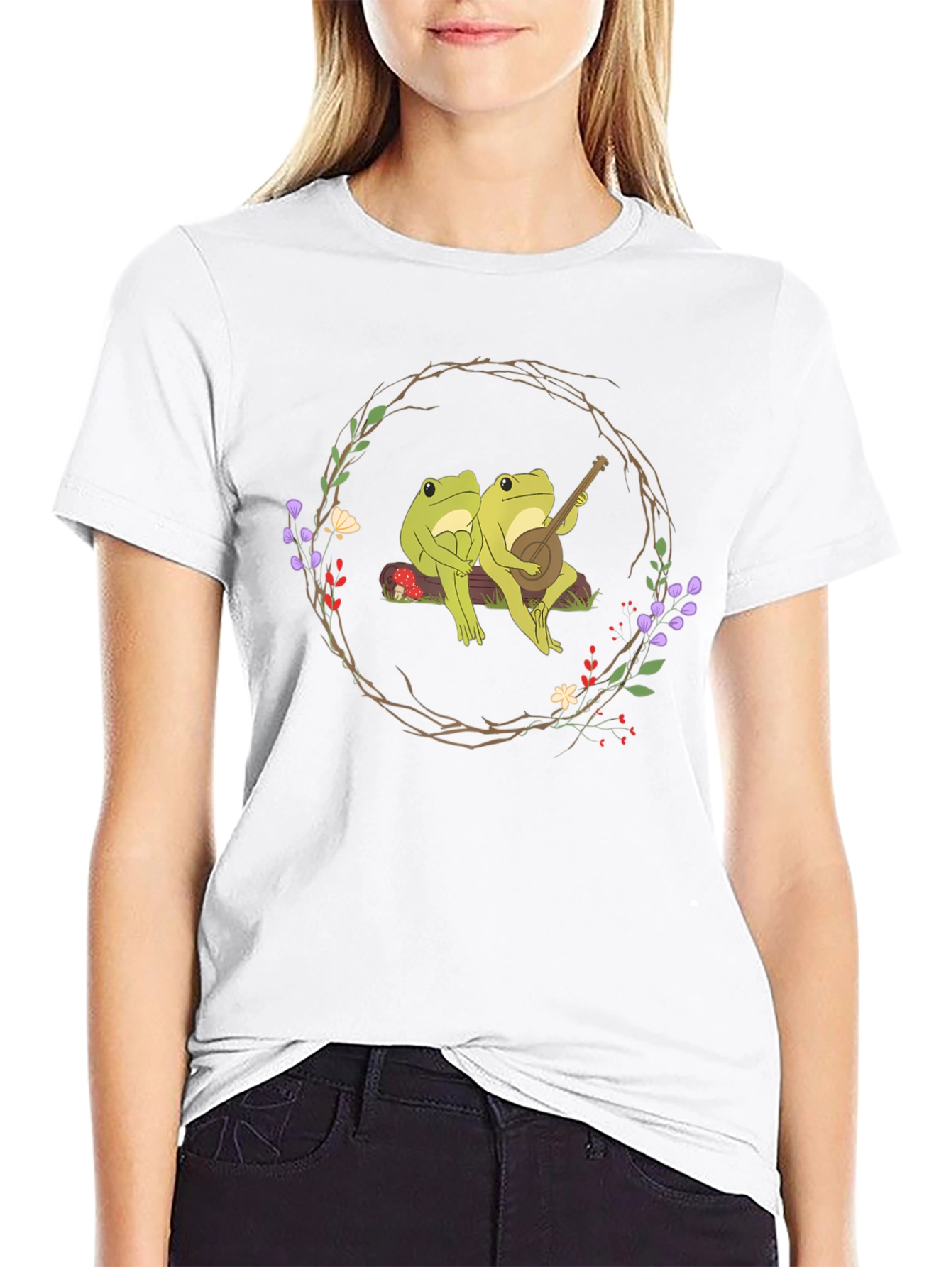 Frogs Playing Banjo Graphic Tee