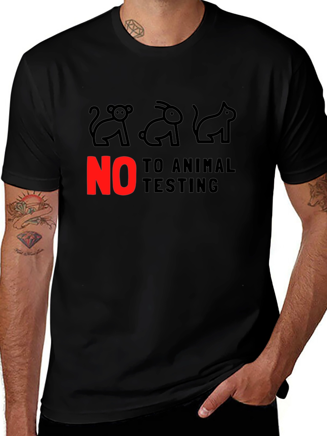 Animal Rights Tee: No to Animal Testing!