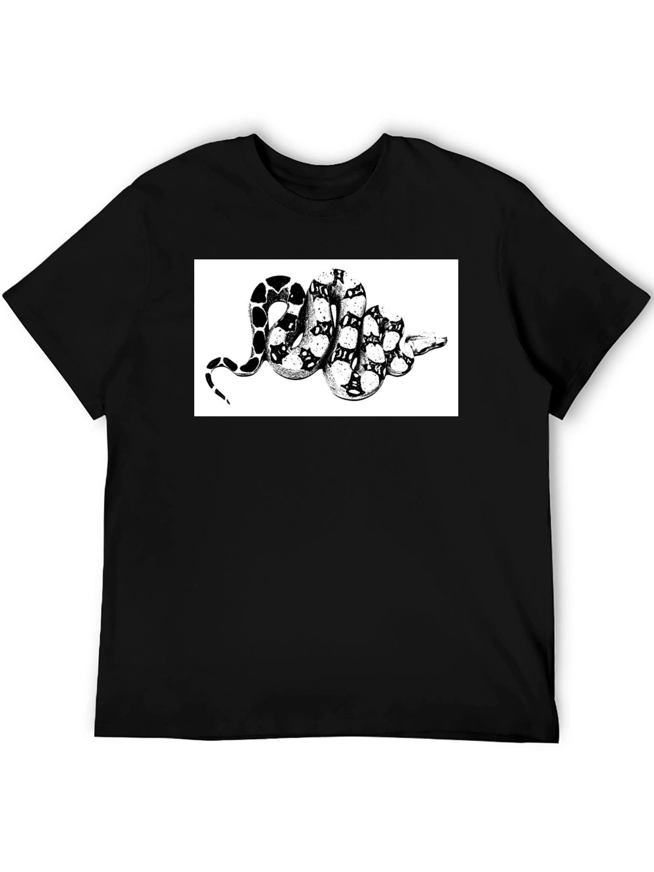 Snake Print T-Shirt - Black