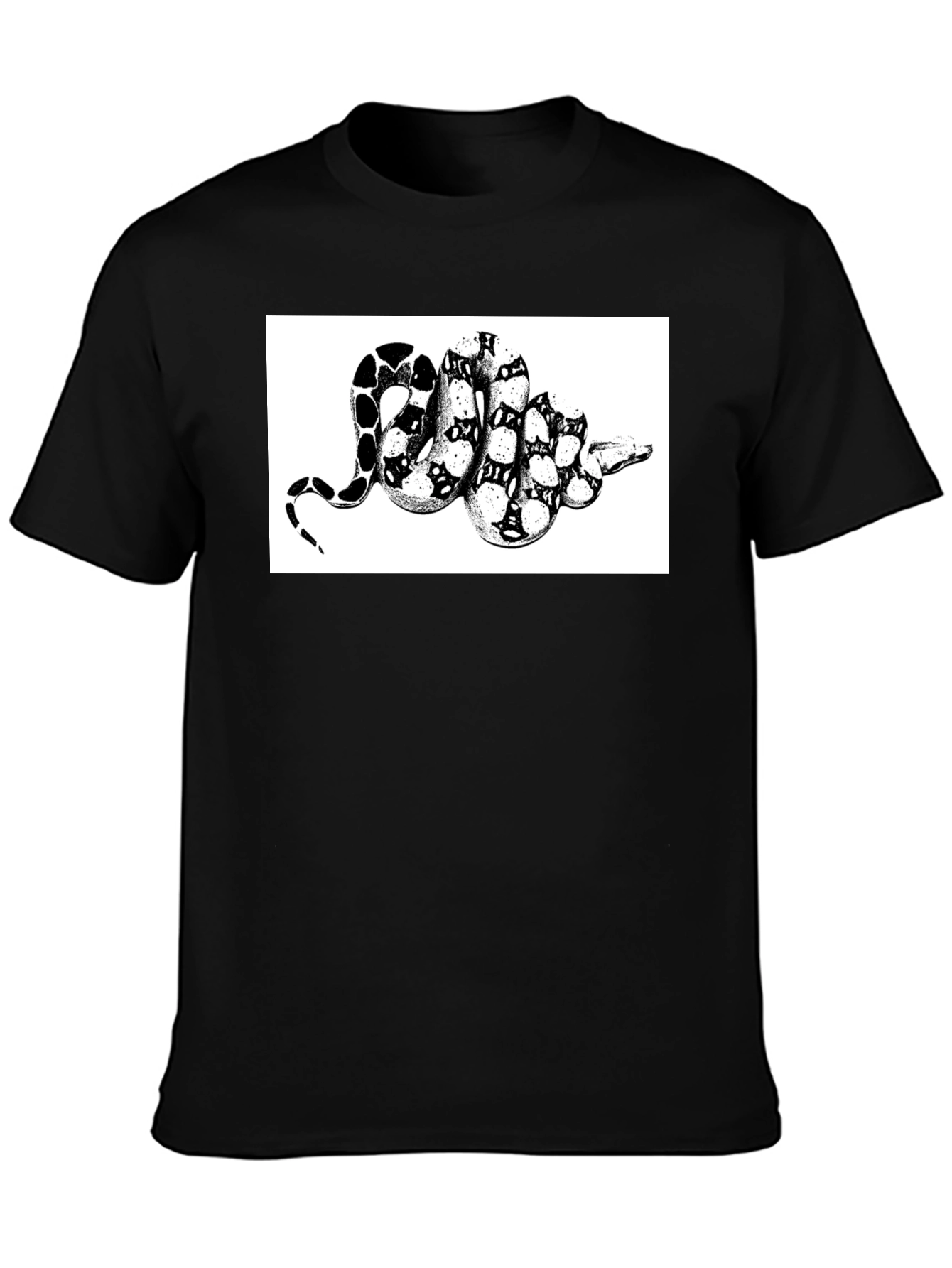 Snake Print T-Shirt - Black