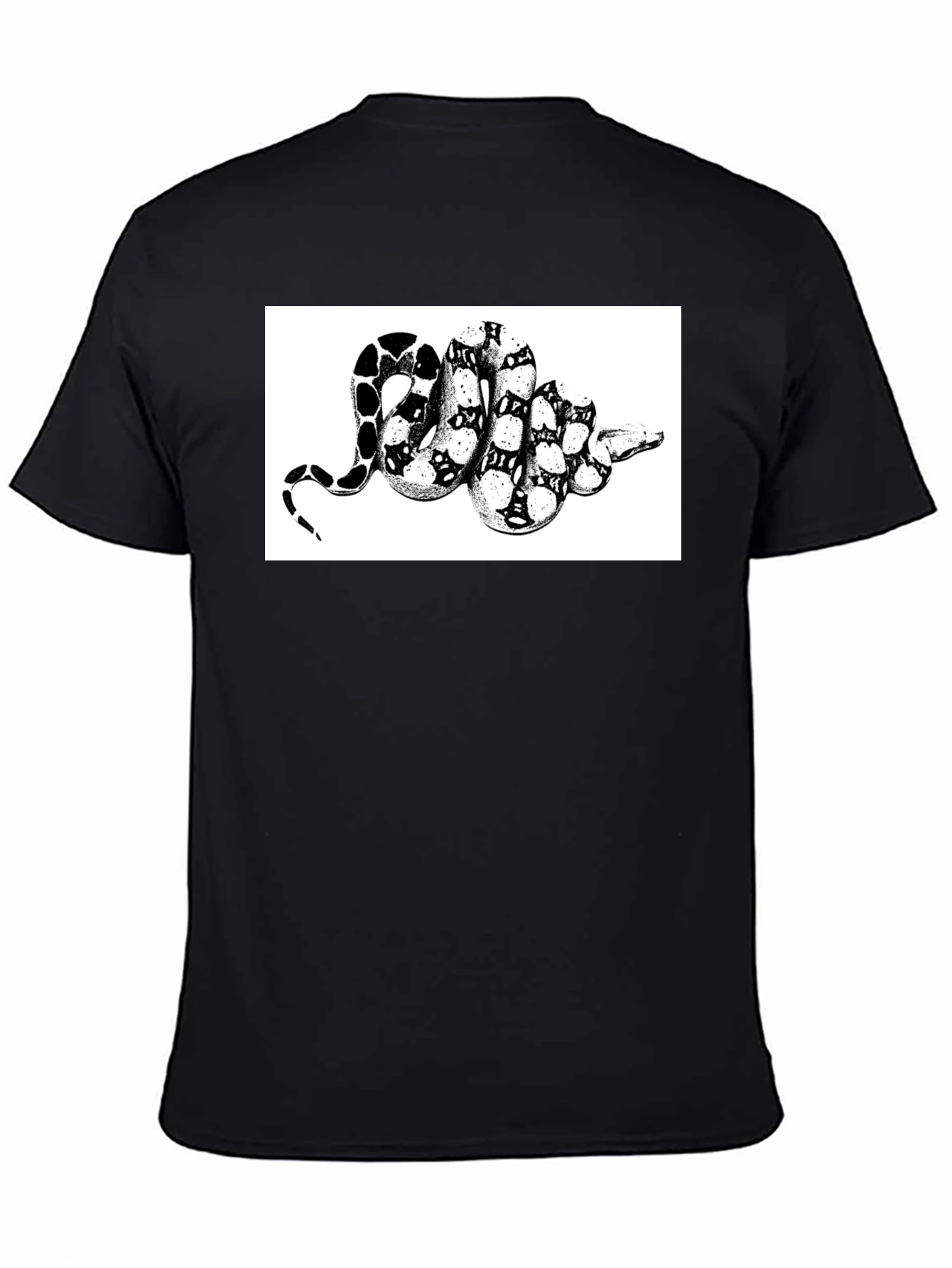 Snake Print T-Shirt - Black