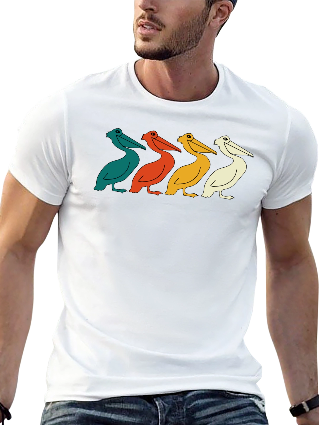 Retro Pelican Crew Neck T-Shirt