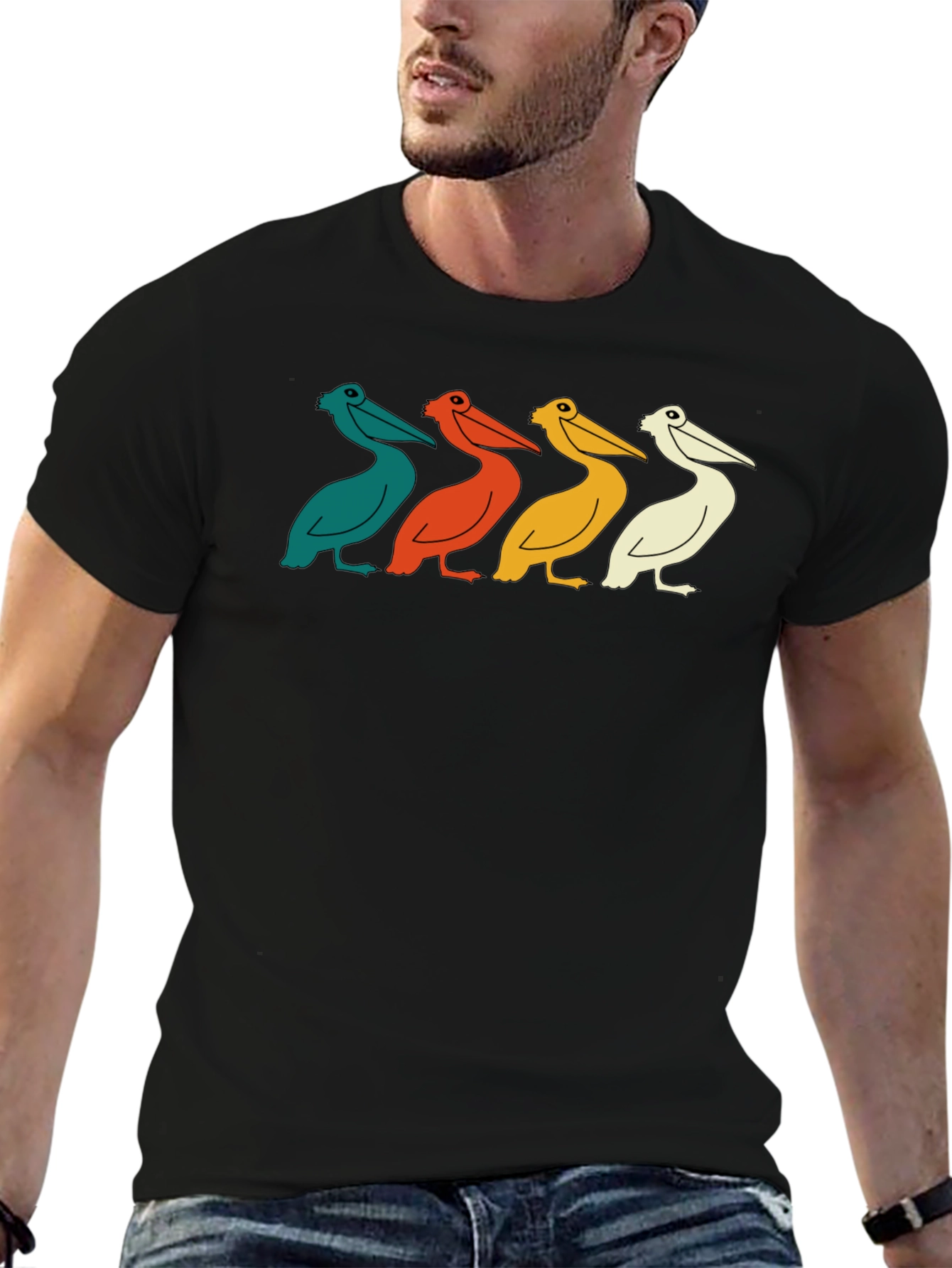 Retro Pelican Crew Neck T-Shirt