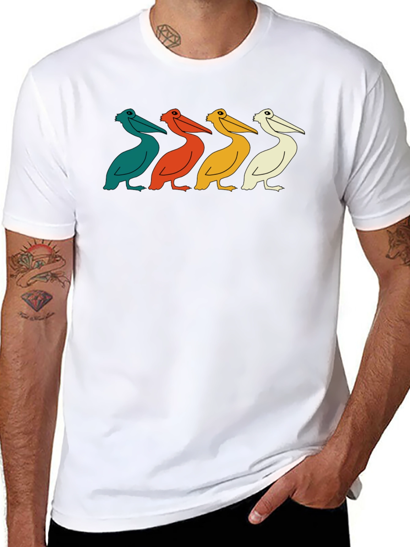 Retro Pelican Crew Neck T-Shirt