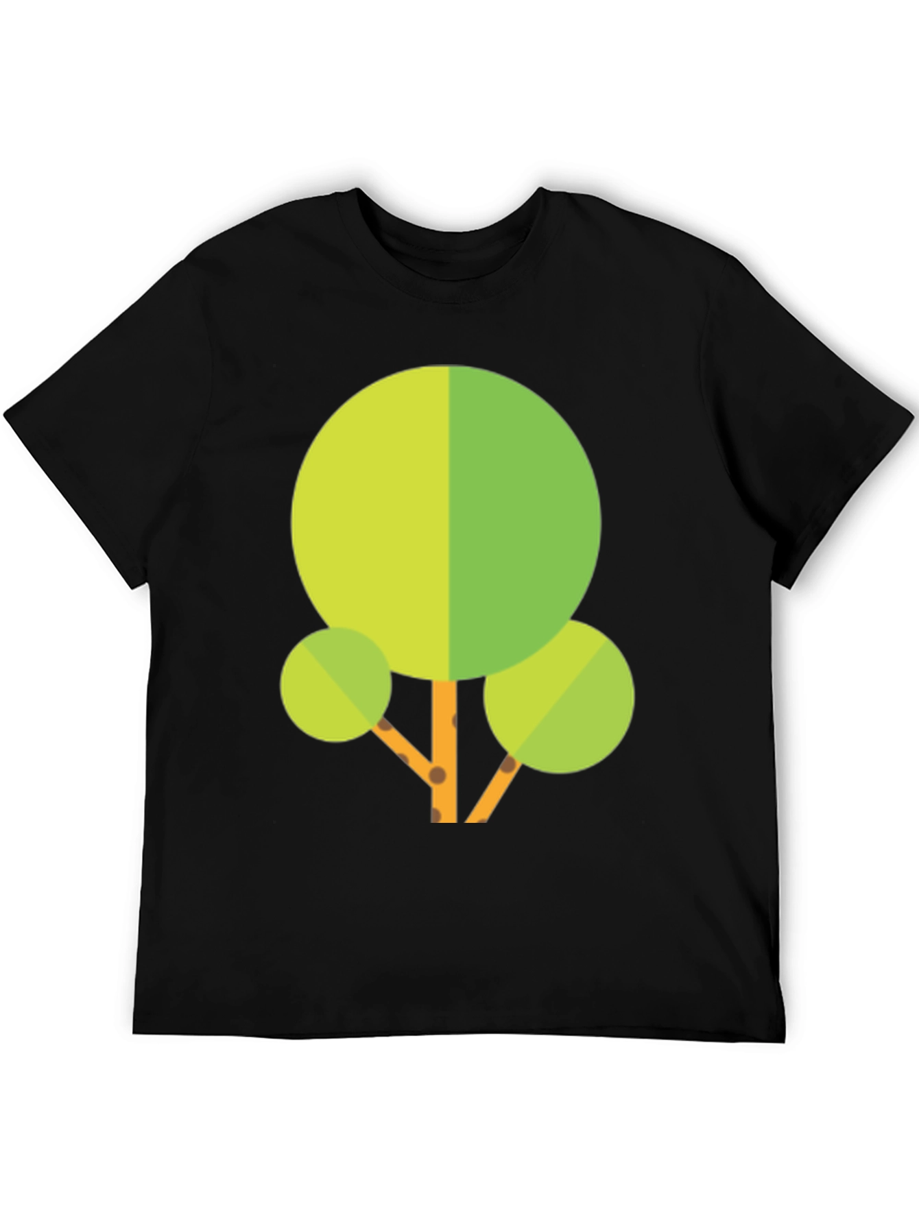 Geometric Tree Graphic Tee - Black