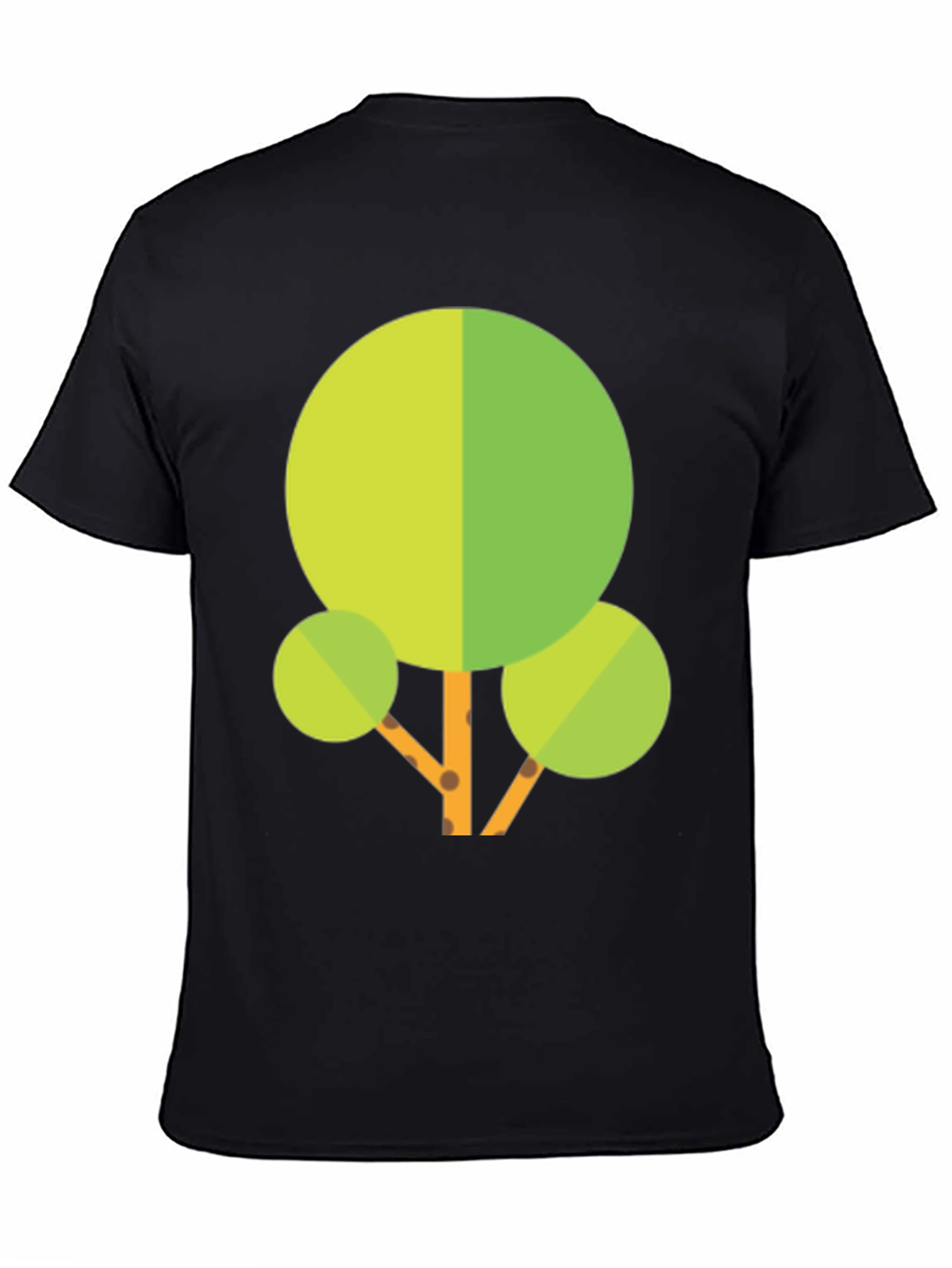 Geometric Tree Graphic Tee - Black