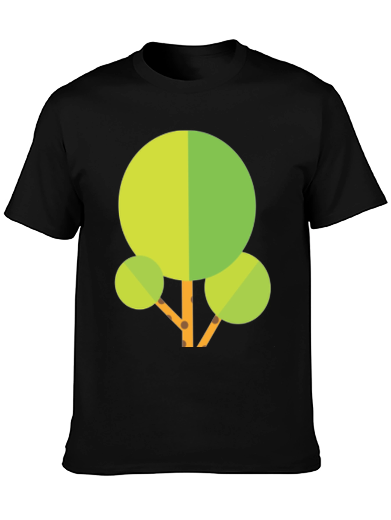 Geometric Tree Graphic Tee - Black