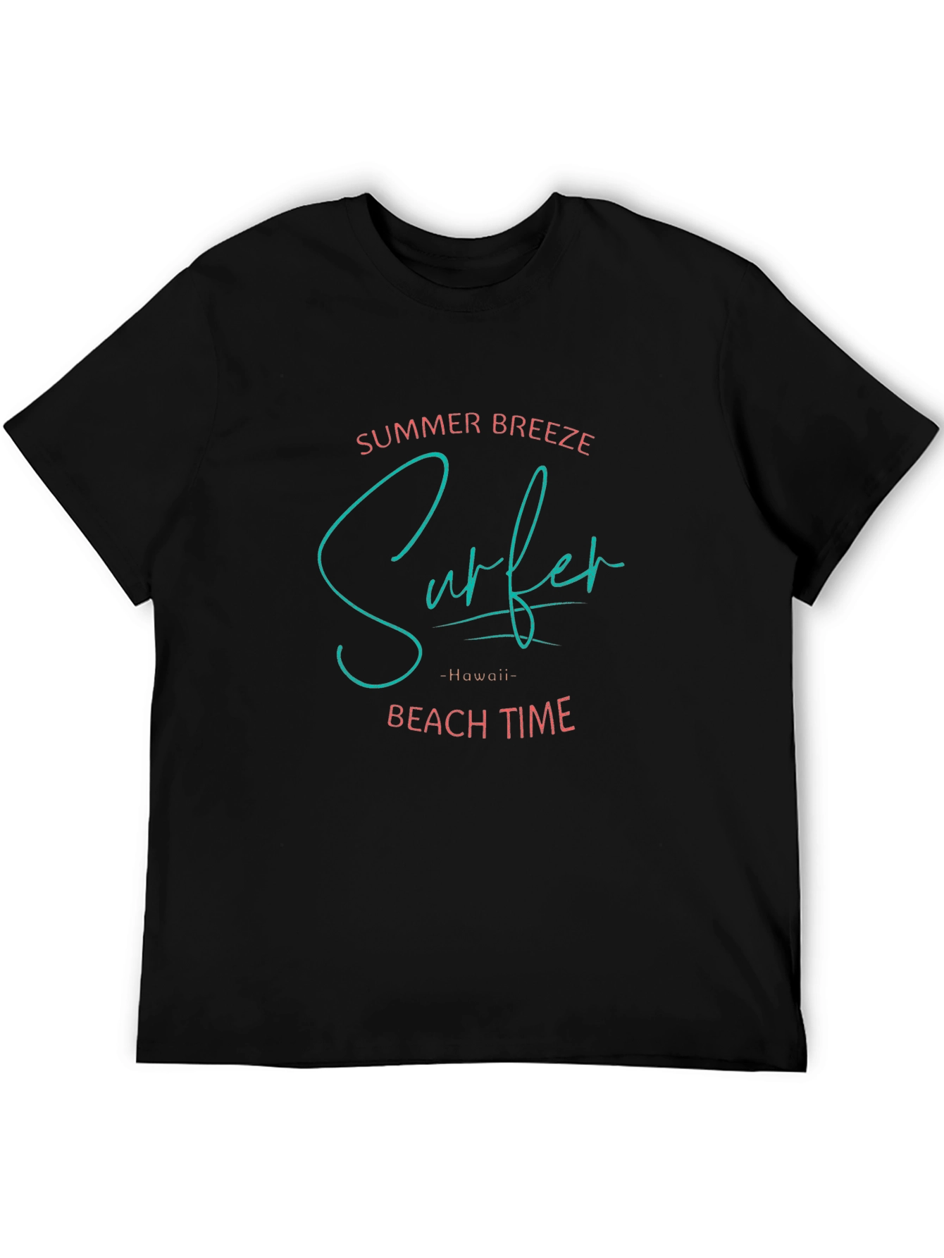 Summer Surfer Graphic T-Shirt - Black