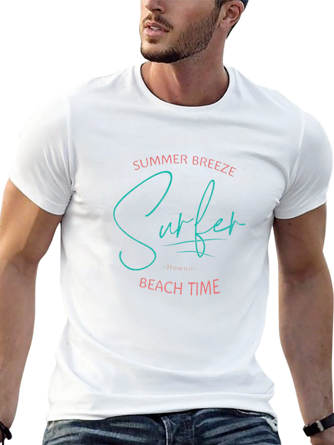 Summer Surfer Graphic T-Shirt - Black