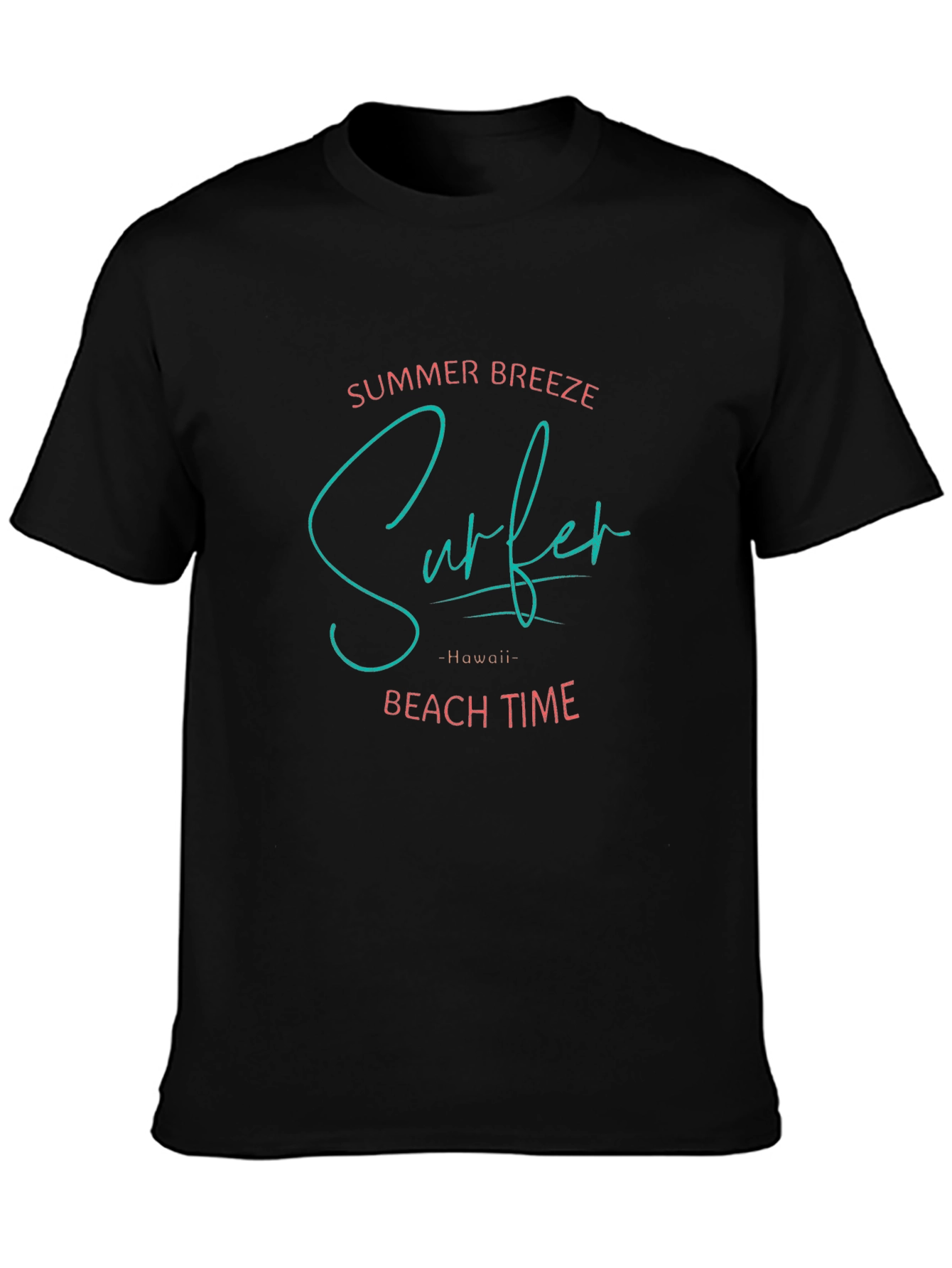 Summer Surfer Graphic T-Shirt - Black