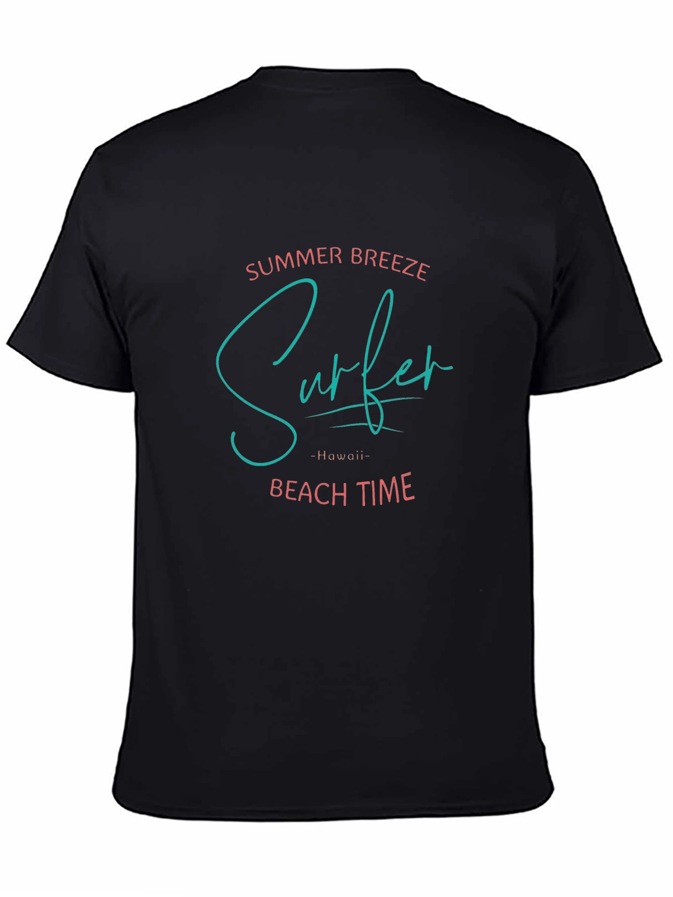 Summer Surfer Graphic T-Shirt - Black