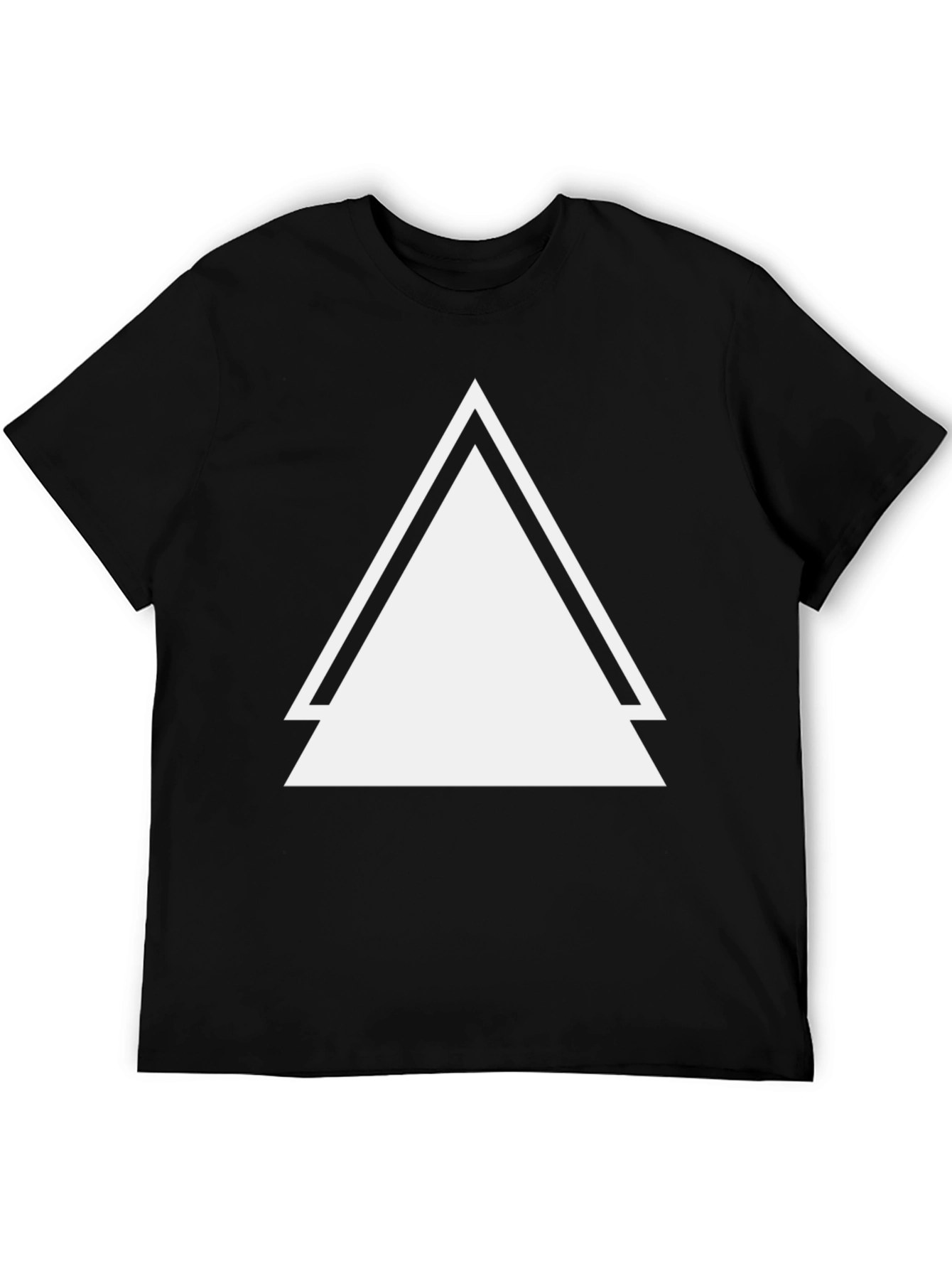 Black T-Shirt with Bold Triangle Design