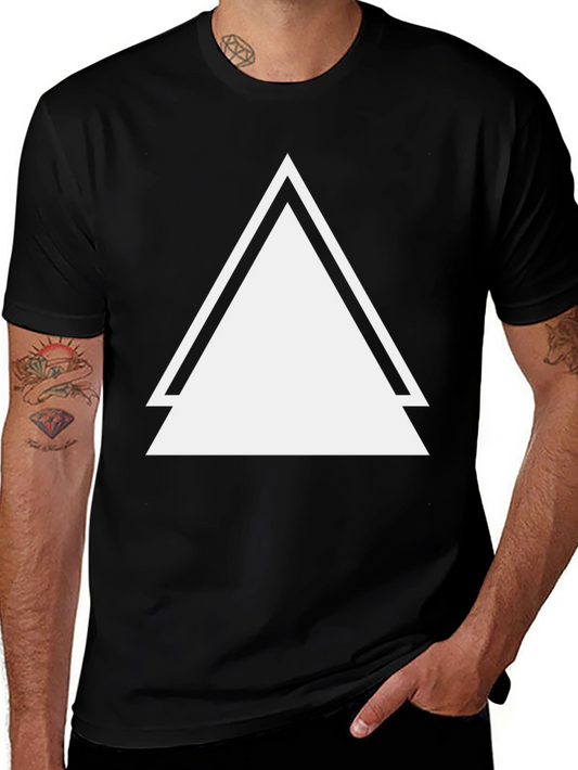 Black T-Shirt with Bold Triangle Design