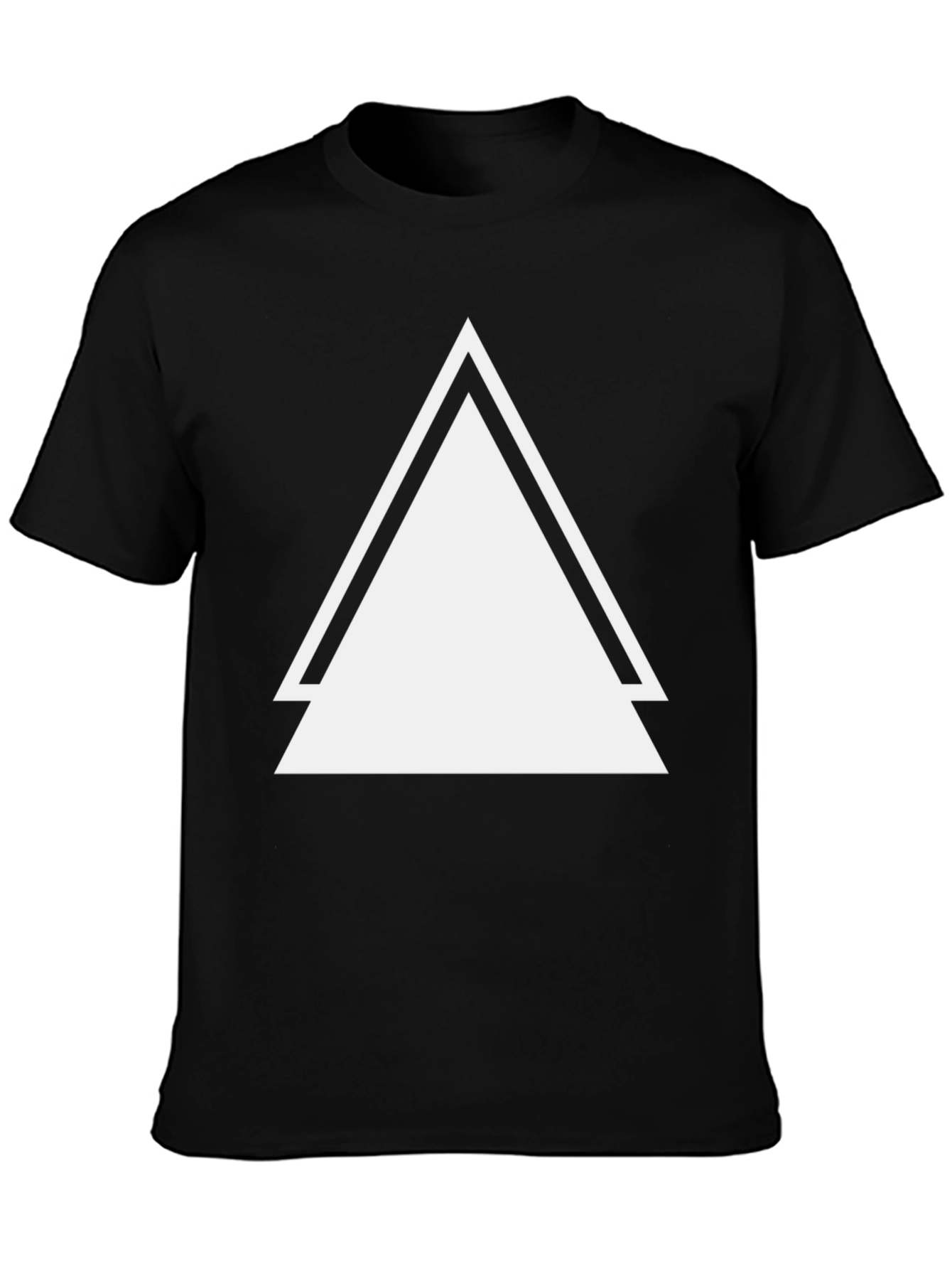 Black T-Shirt with Bold Triangle Design