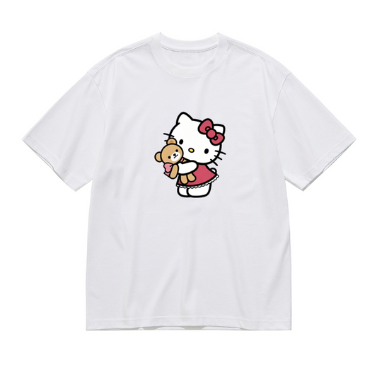 Chic Simple Art Print Plus Size Women All-match T-Shirt