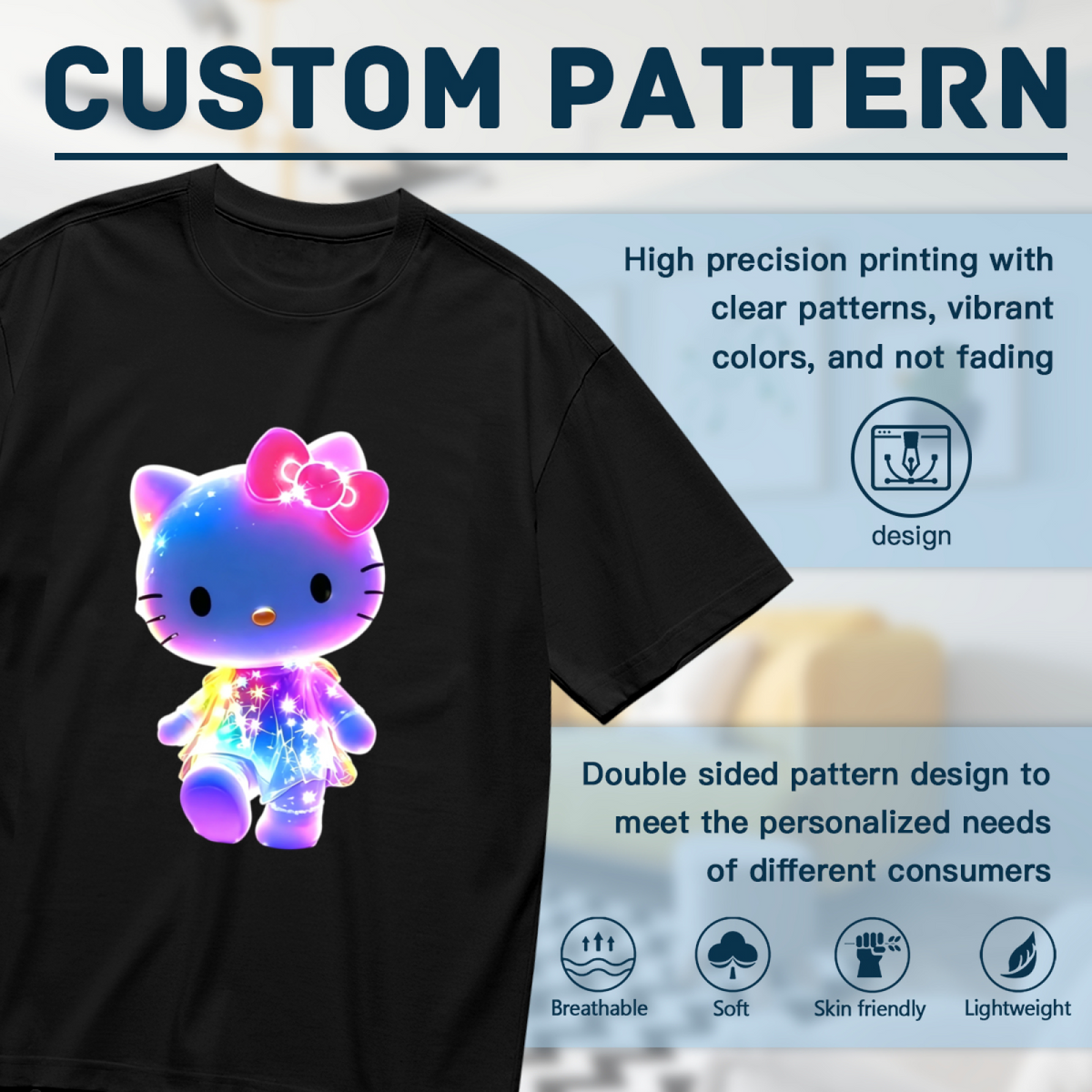 Glowing Galaxy Hello Kitty Magical Fantasy Plus Size T?Shirt