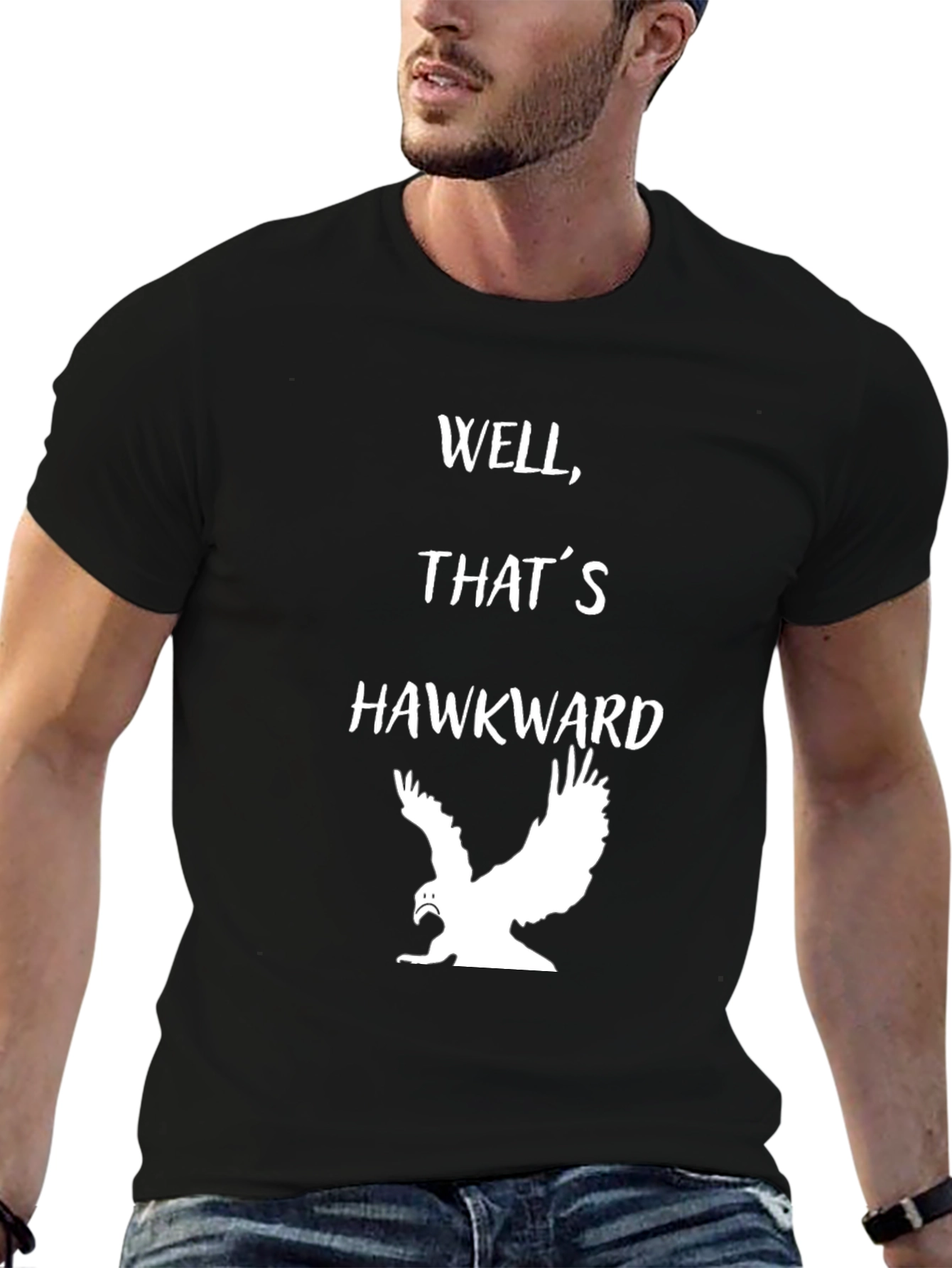 Well Thats Hawkward T-Shirt - Funny Bird Pun Tee