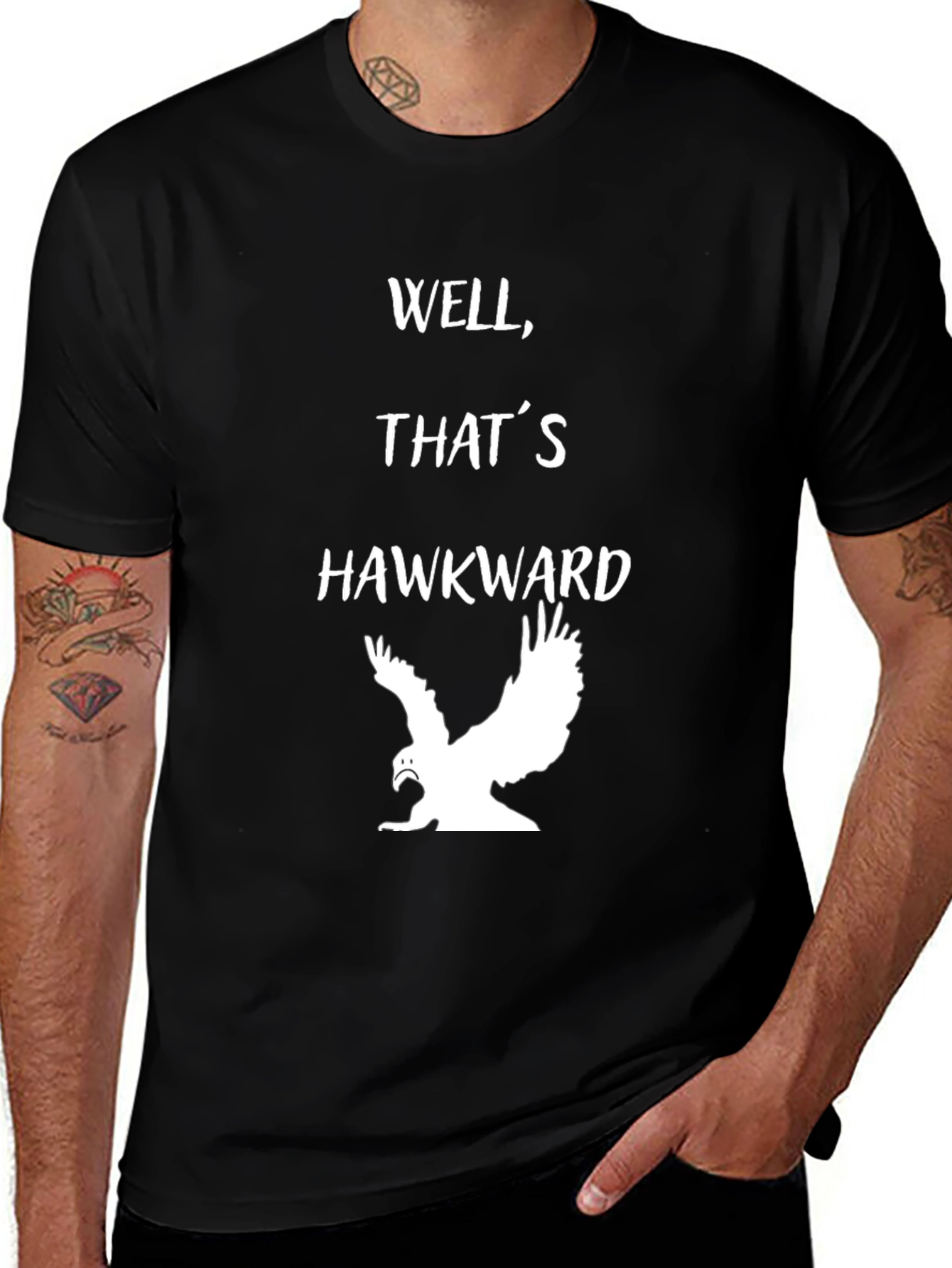 Well Thats Hawkward T-Shirt - Funny Bird Pun Tee