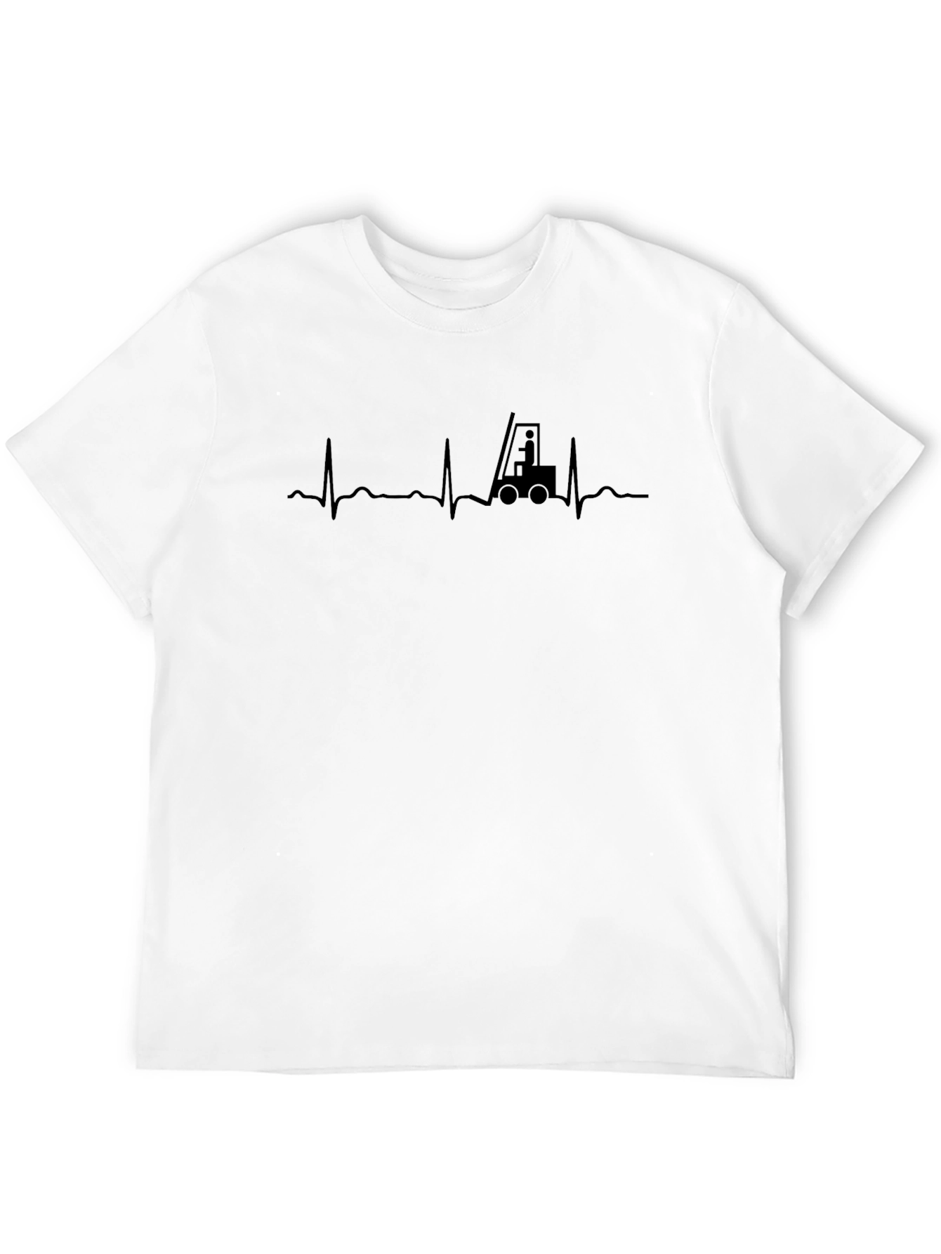 Forklift Heartbeat T-Shirt - Black Graphic Tee