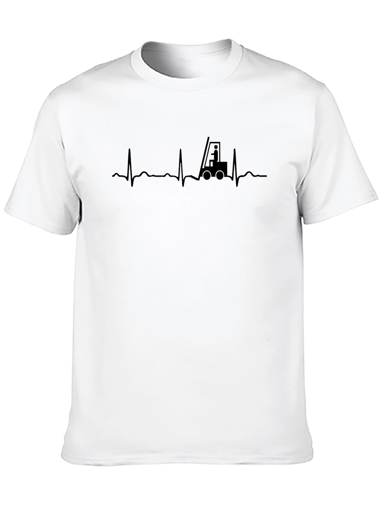 Forklift Heartbeat T-Shirt - Black Graphic Tee