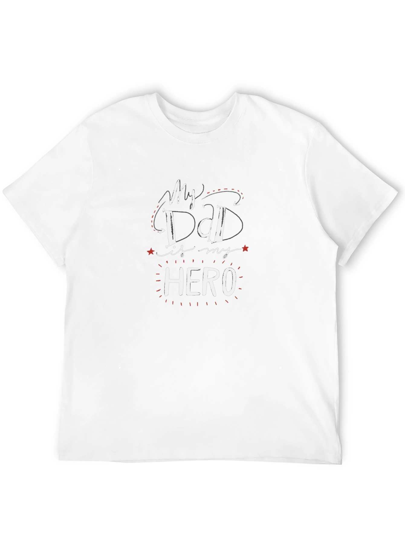 My Dad Is My Hero Black Graphic T-Shirt