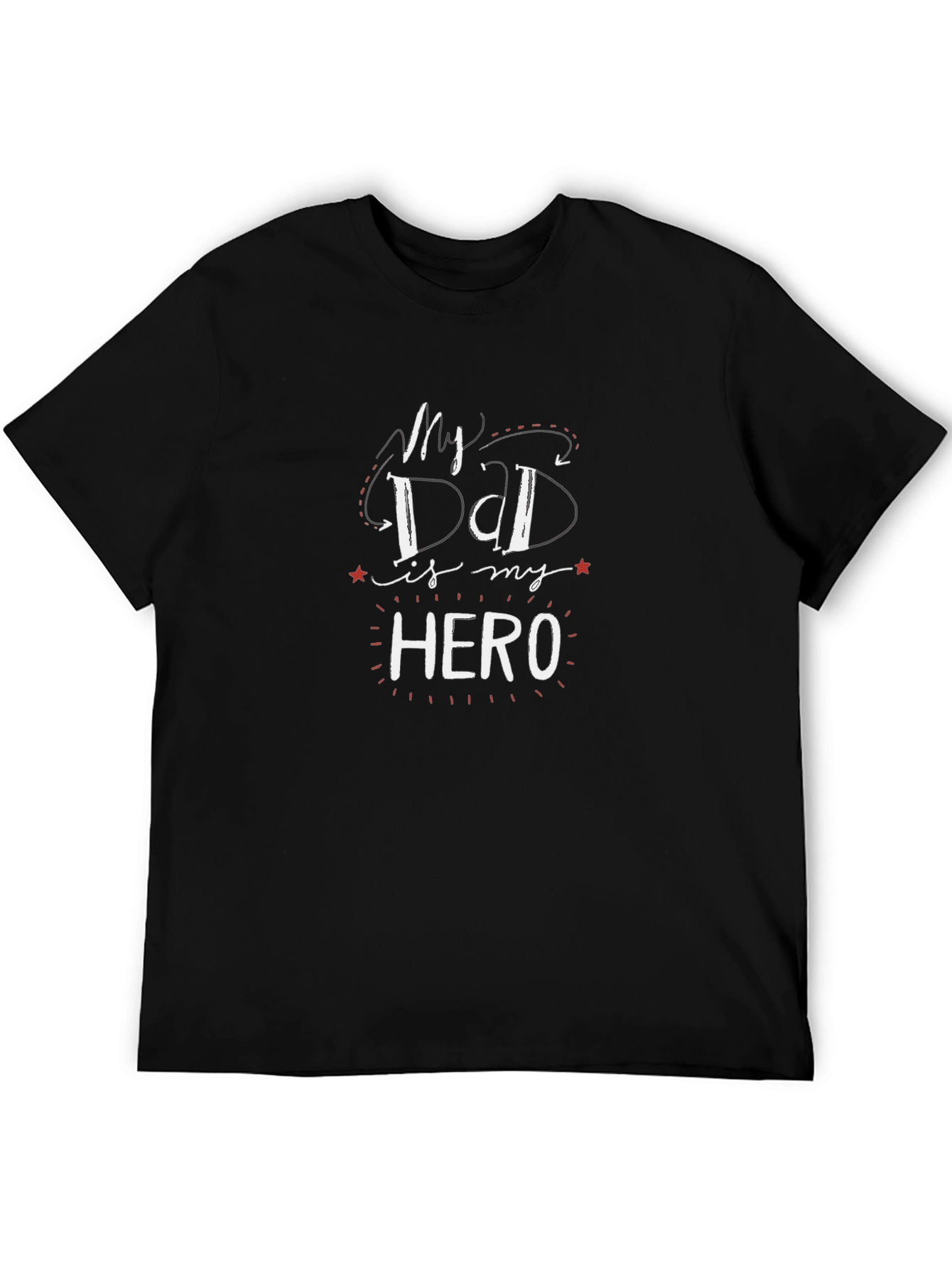 My Dad Is My Hero Black Graphic T-Shirt