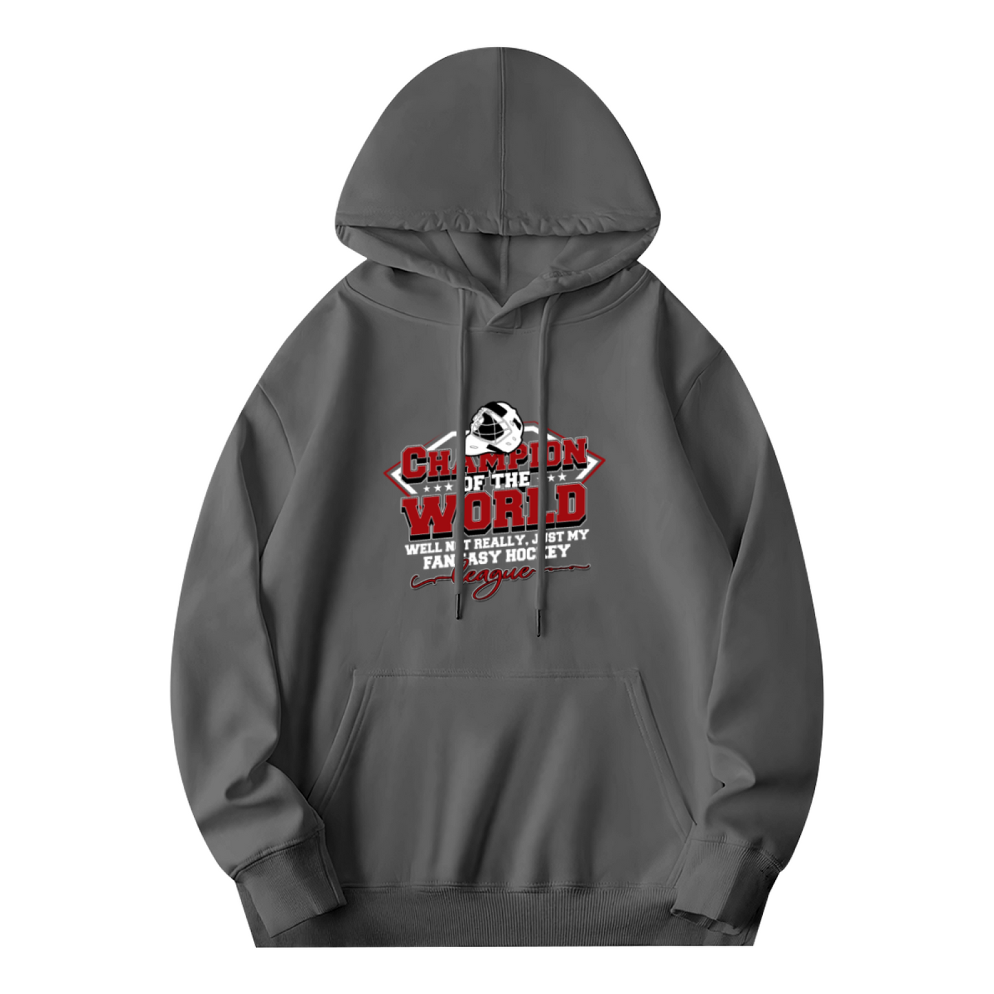 Champion Of The World Fantasy Hockey League Grey Hoodie, Sport Lover Cozy Daily Hoodie