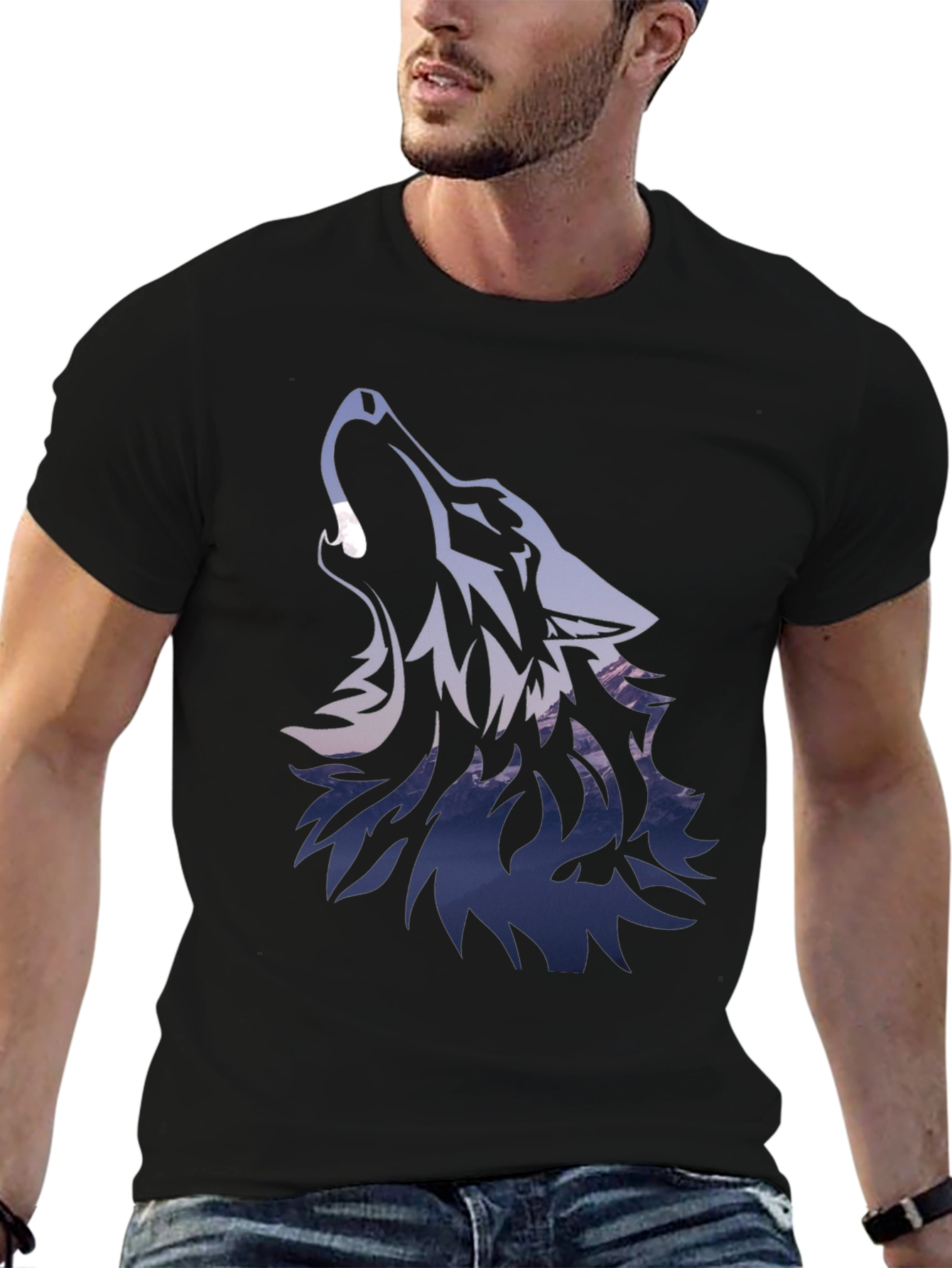 Wolf Graphic Black T-Shirt | Mens Urban Style