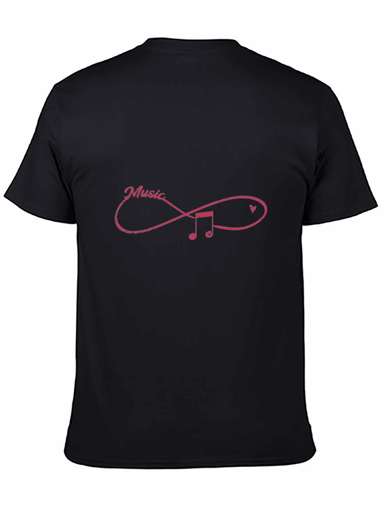 Music Infinity Symbol Graphic Tee - Casual Black T-Shirt