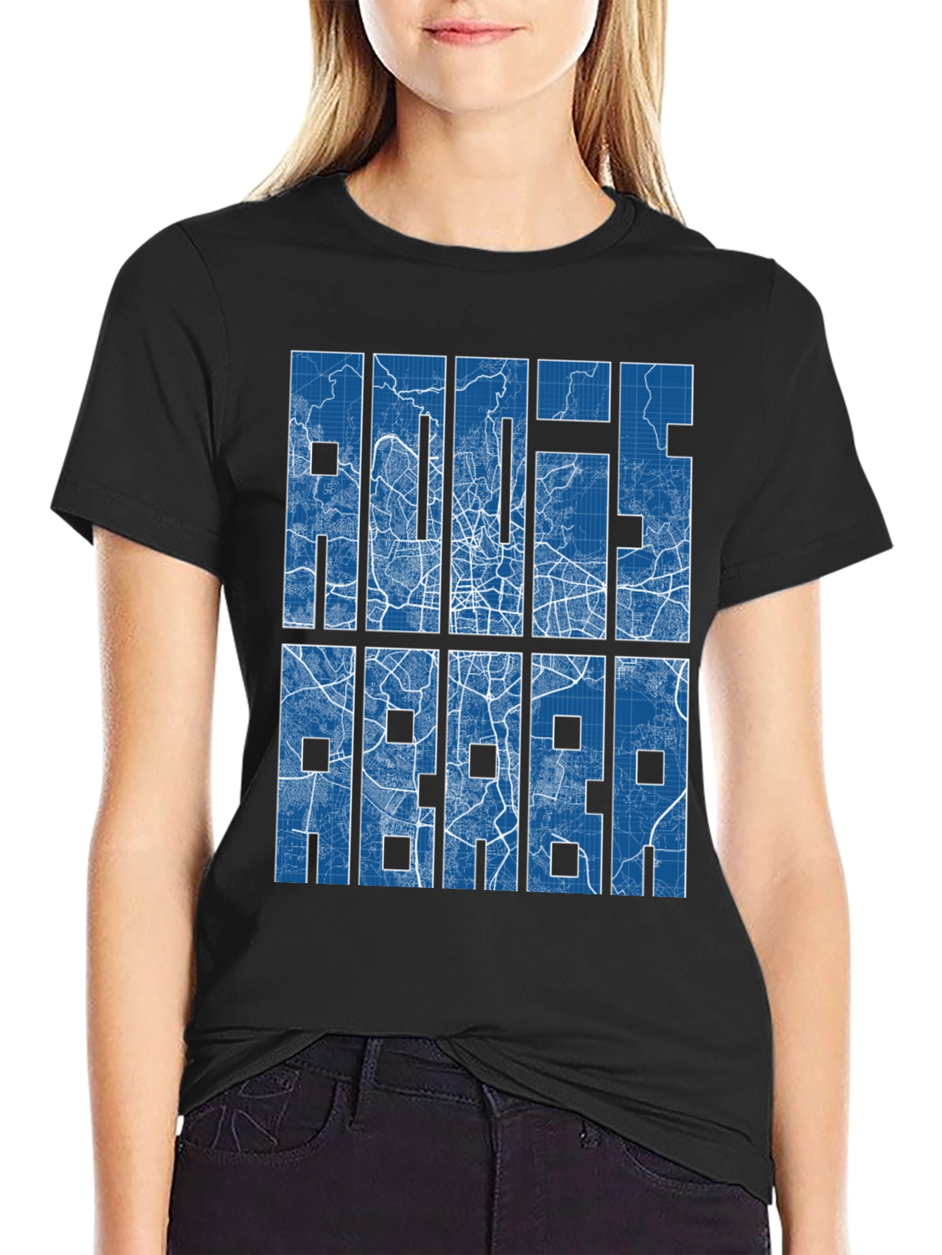 Rotterdam Map Blueprint Graphic T-Shirt